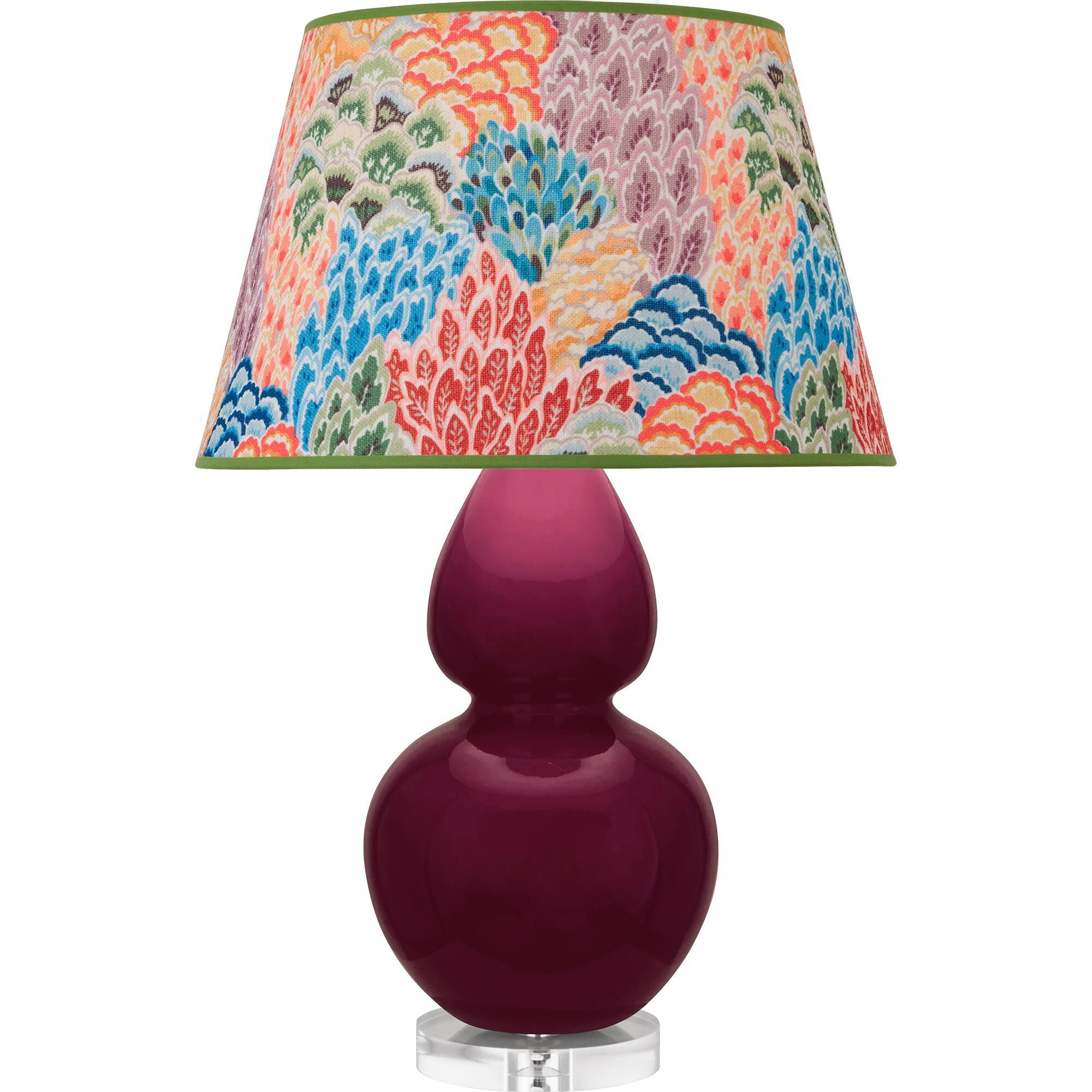 Shown in Sugar Plum Glazed finish and Spring Floral shade and Lucite accent