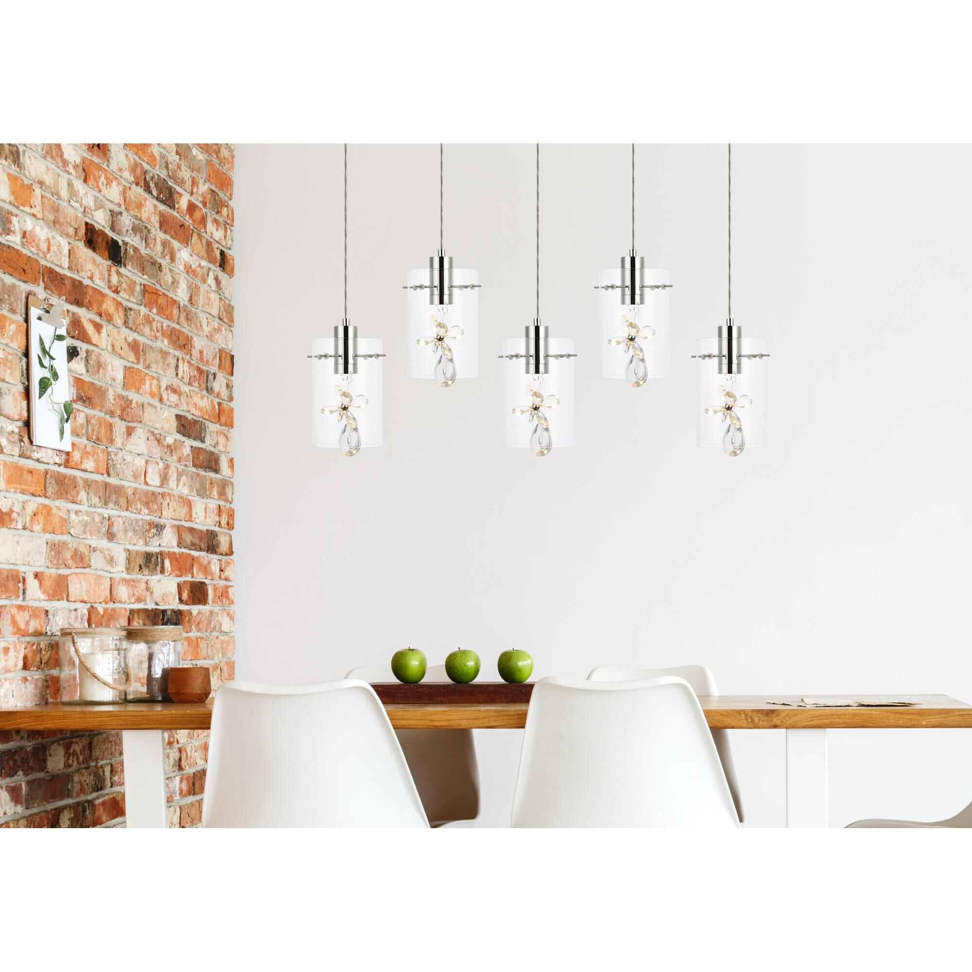 Hana 36 Inch 5 Light LED Linear Suspension Light by Elegant Lighting