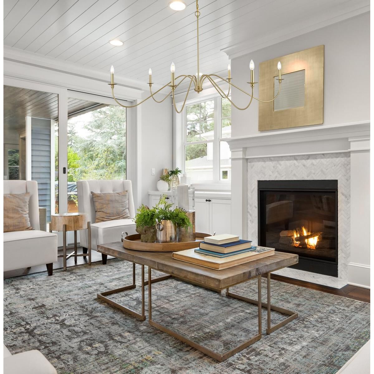 Rohan 60 Inch 6 Light Chandelier by Elegant Lighting