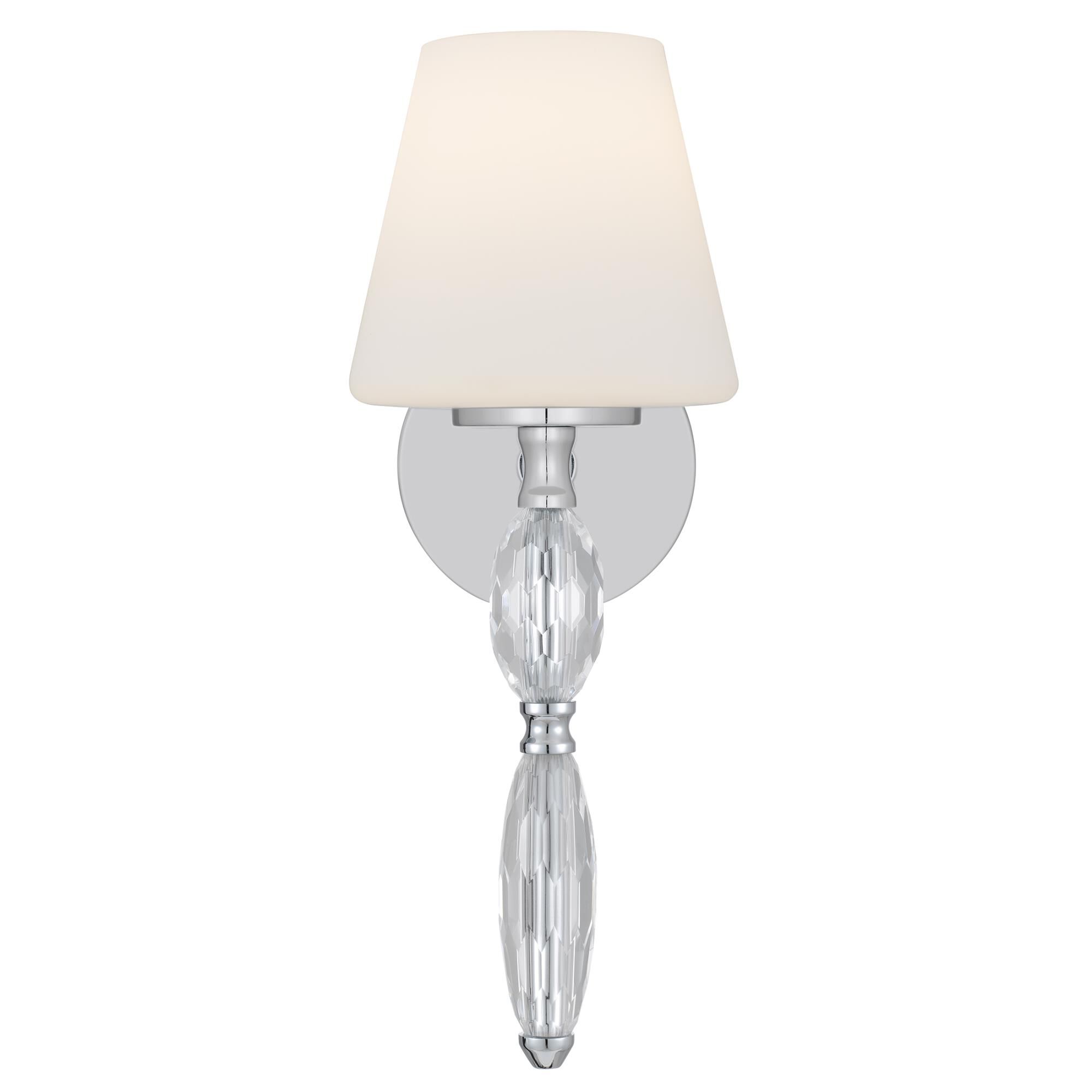 Shown in Polished Chrome finish and Opal Etched Glass shade