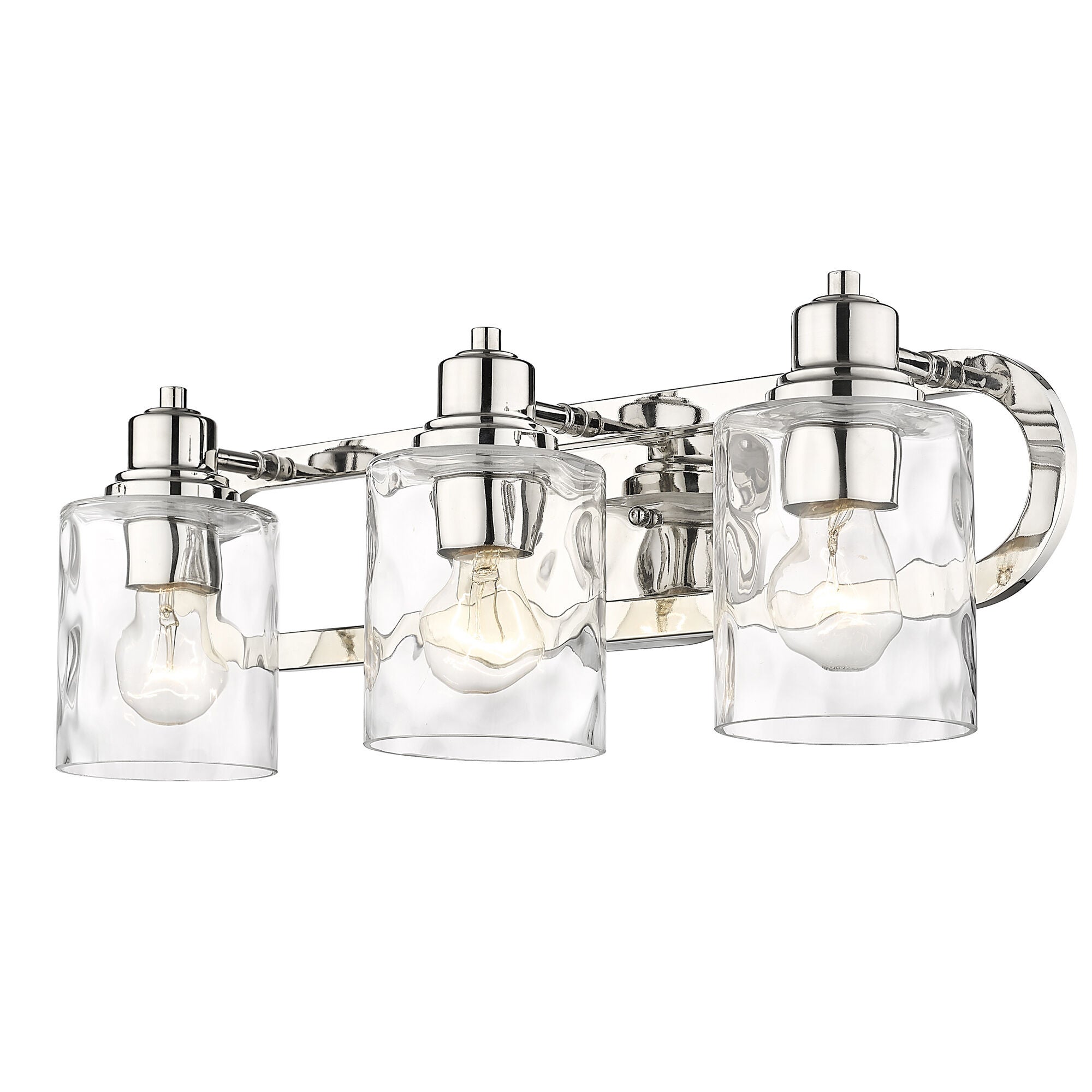 Shown in Polished Nickel finish and Handblown Clear Optic glass