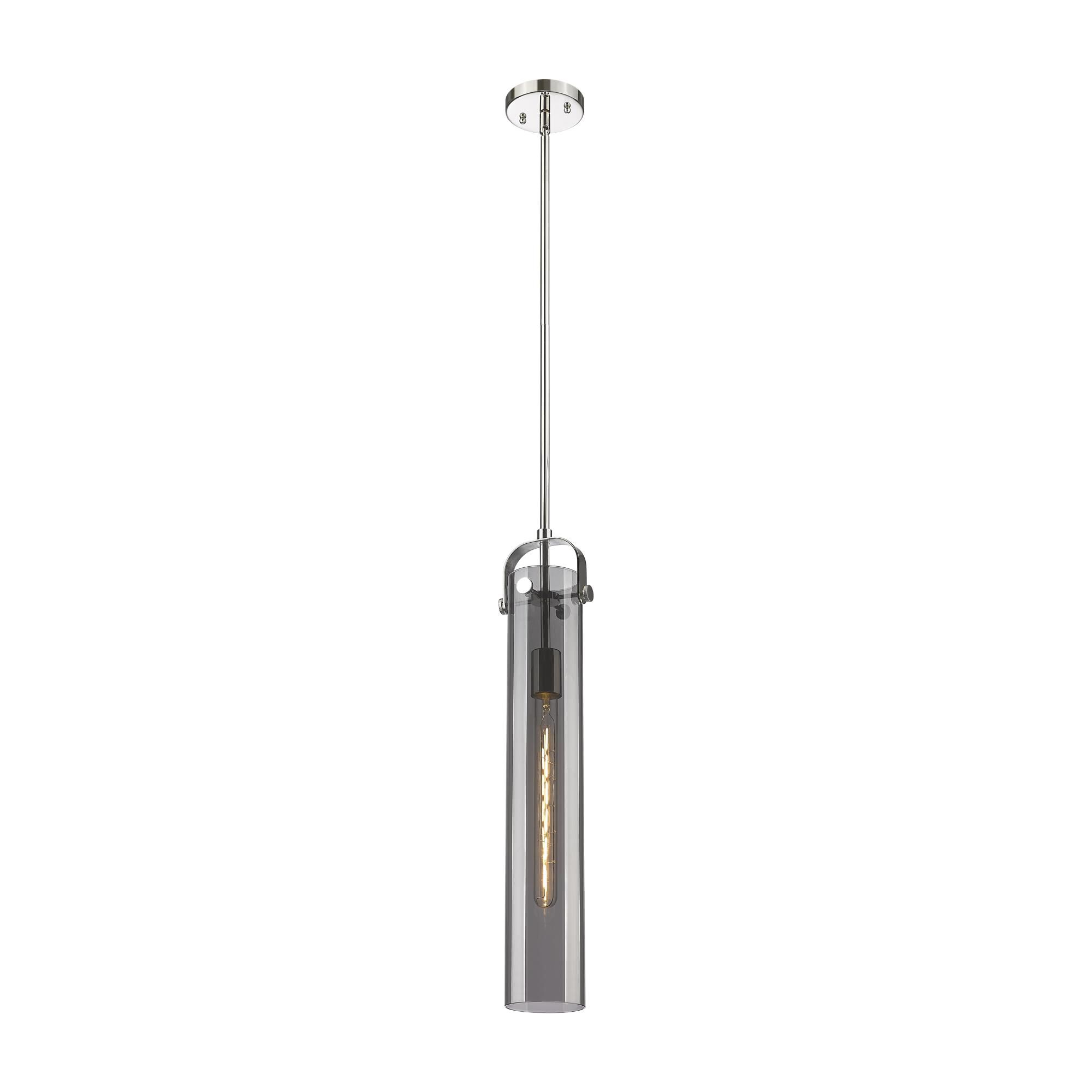 Shown in Polished Nickel finish and Plated Smoke glass and 1 Light accent