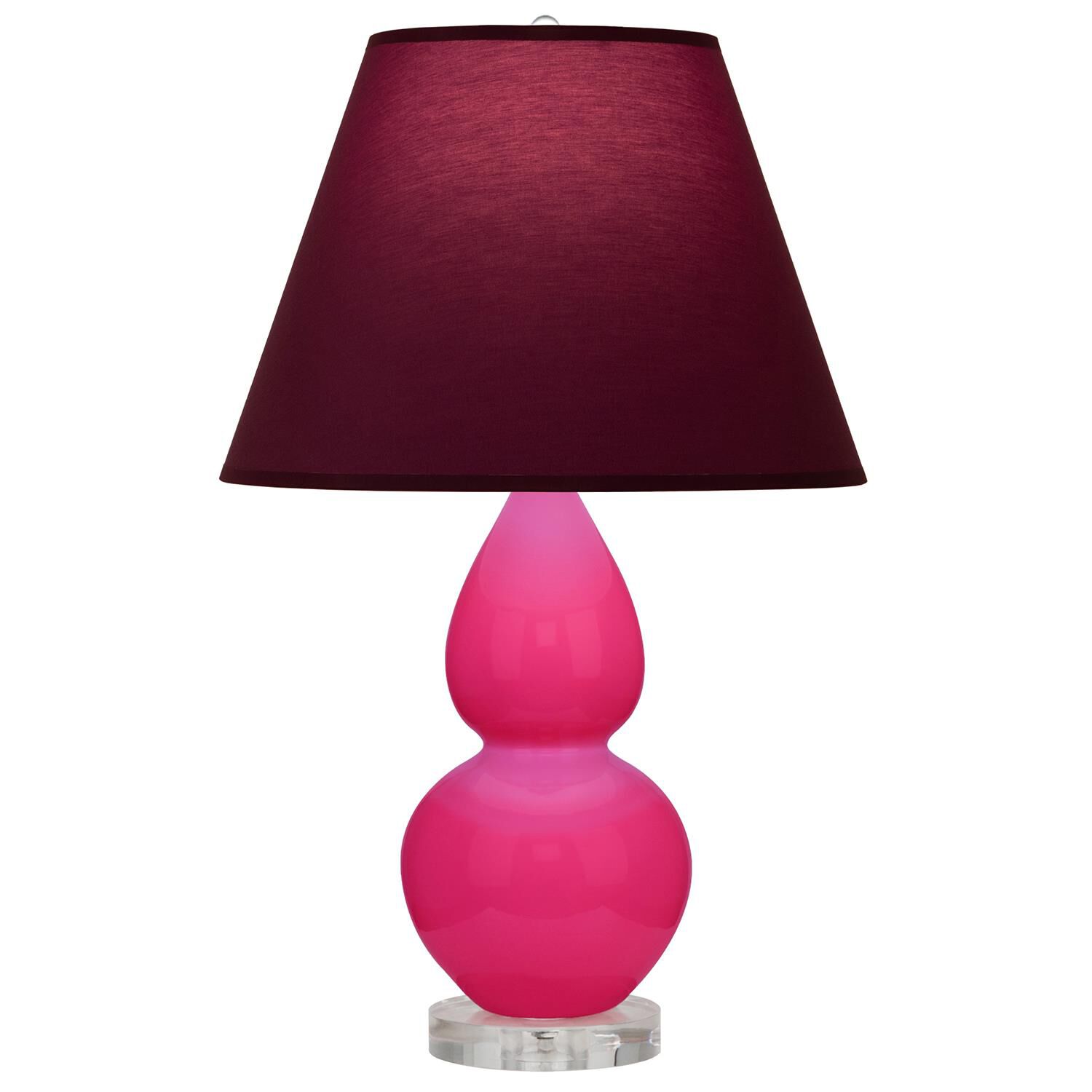 Shown in Razzle Rose finish and Plum and Lavender shade and Lucite accent