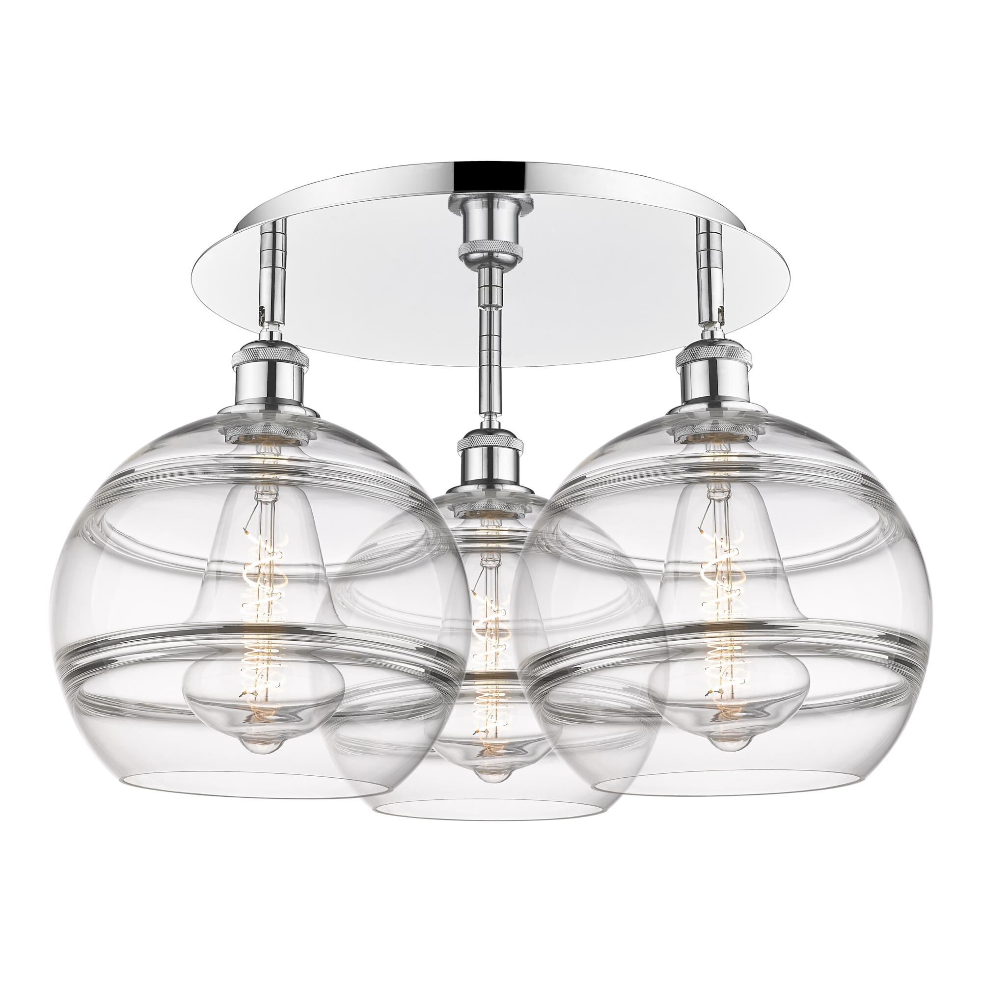 Shown in Polished Chrome finish and Clear glass