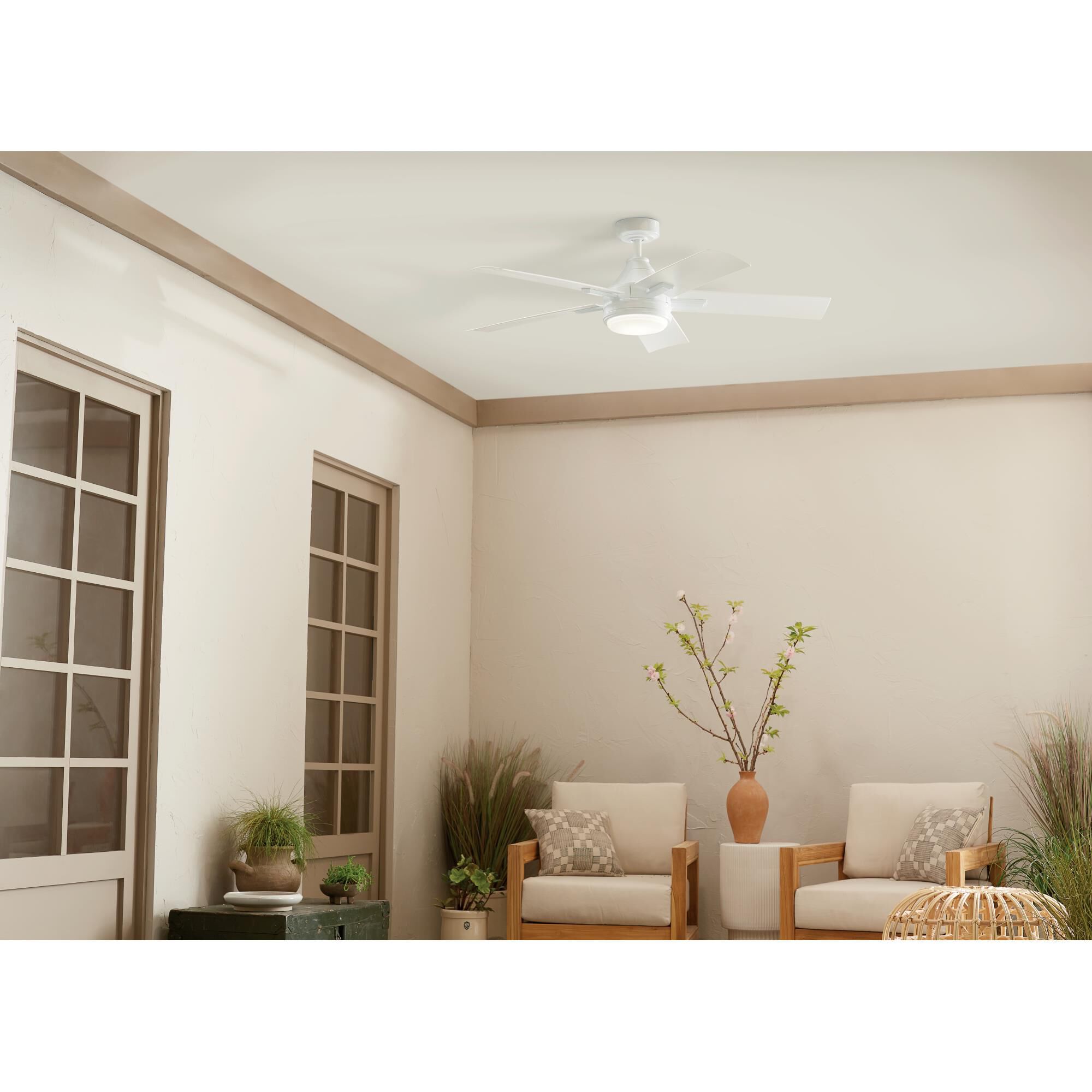 Tide Outdoor Rated 52 Inch Ceiling Fan with Light Kit by Kichler Lighting