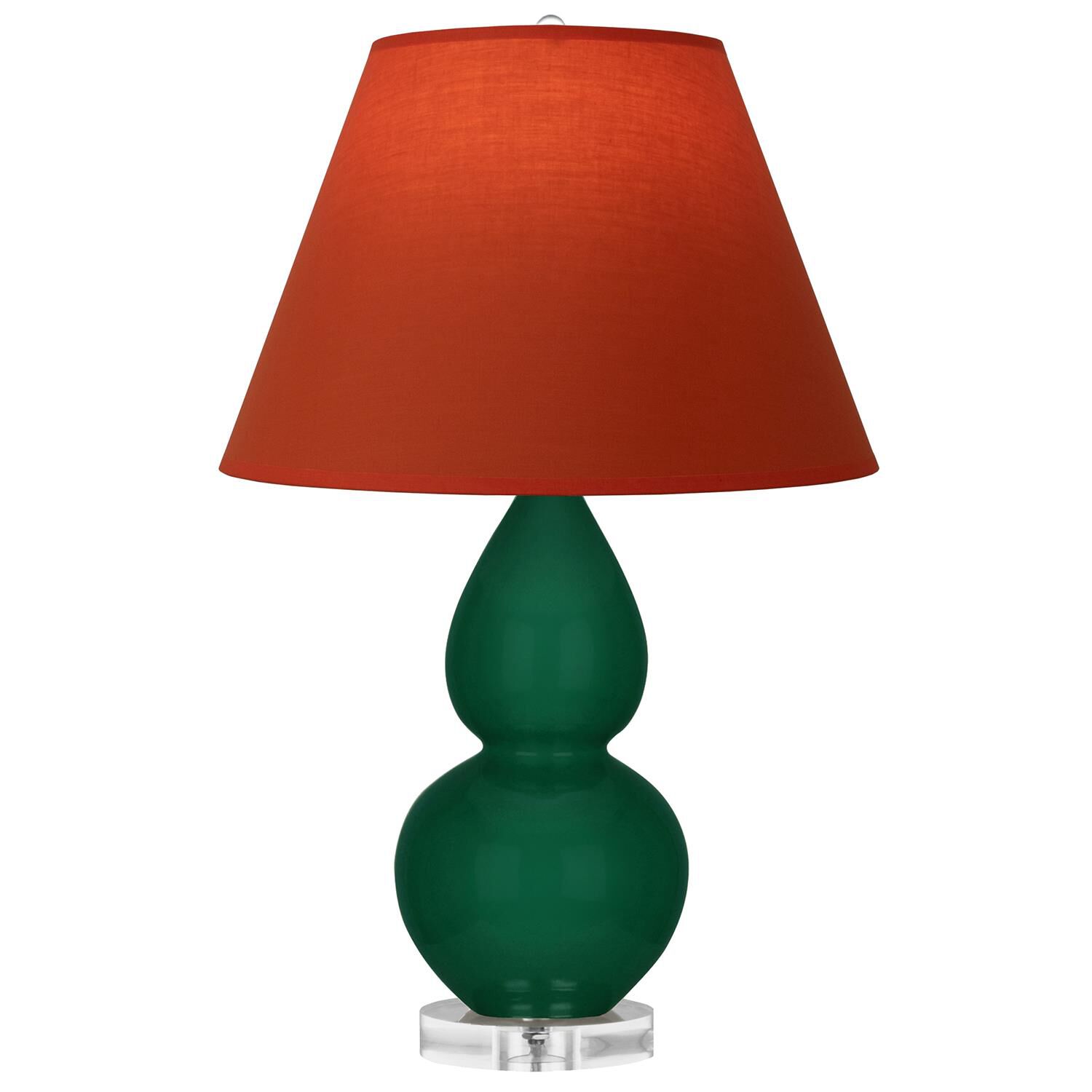Shown in Jungle finish and Tangerine and Taupe Lining shade and Lucite accent