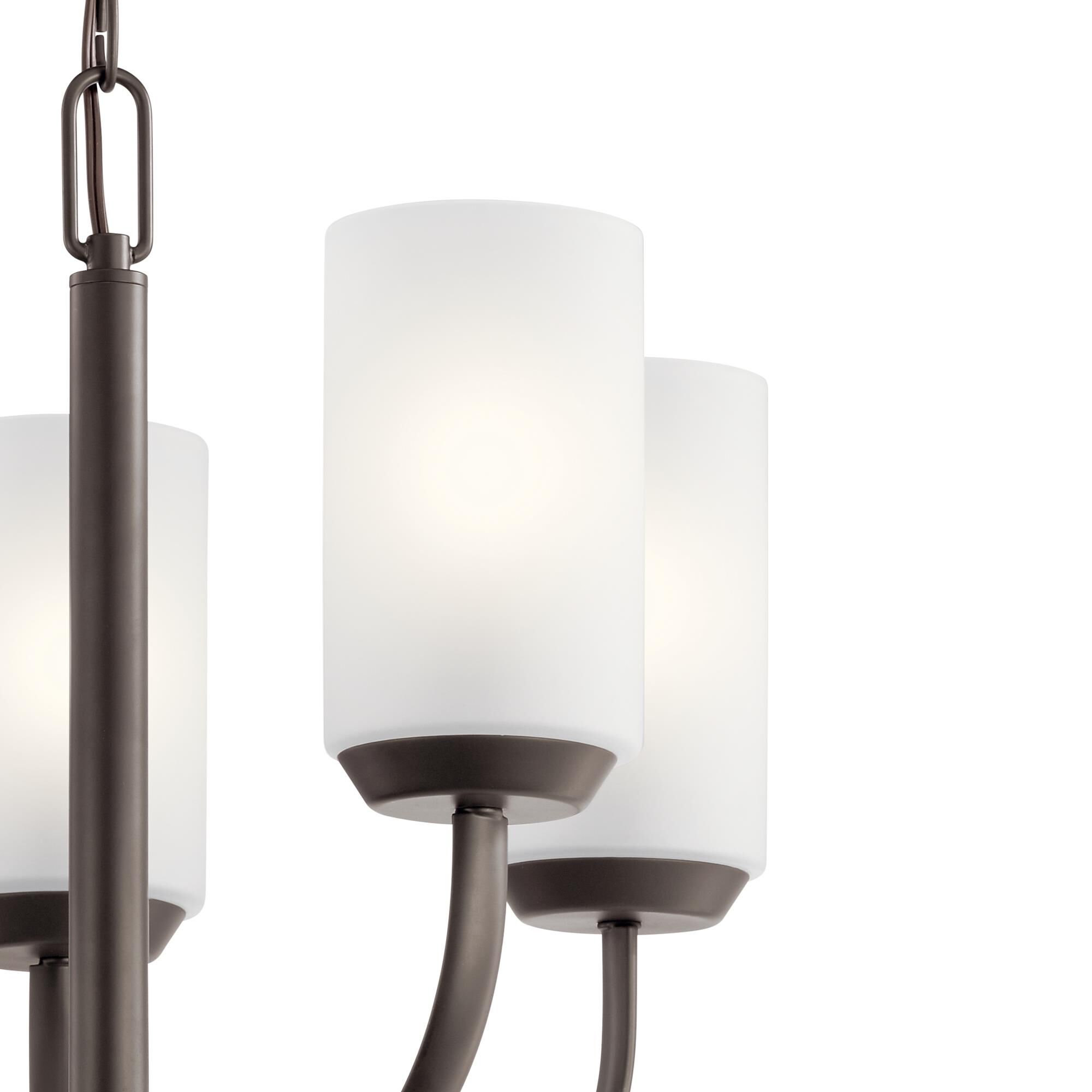 Shown in Olde Bronze finish and Satin Etched glass