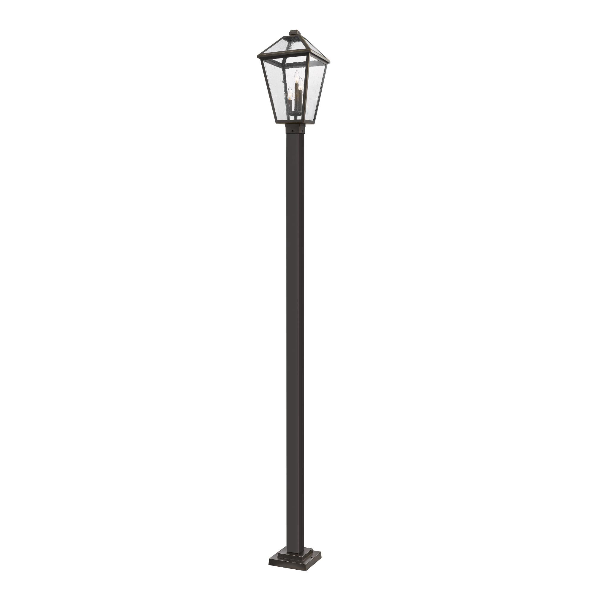 Shown in Rubbed Bronze finish and Glass shade