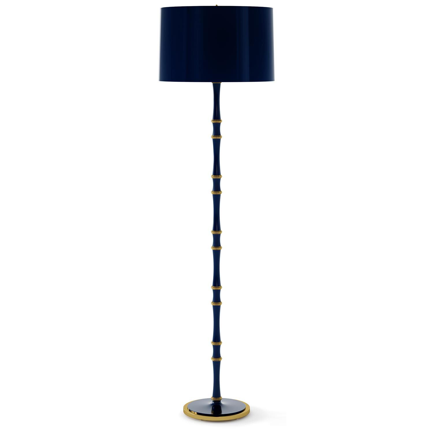 Shown in Midnight Blue finish and Midnight Blue shade and Modern Brass accent