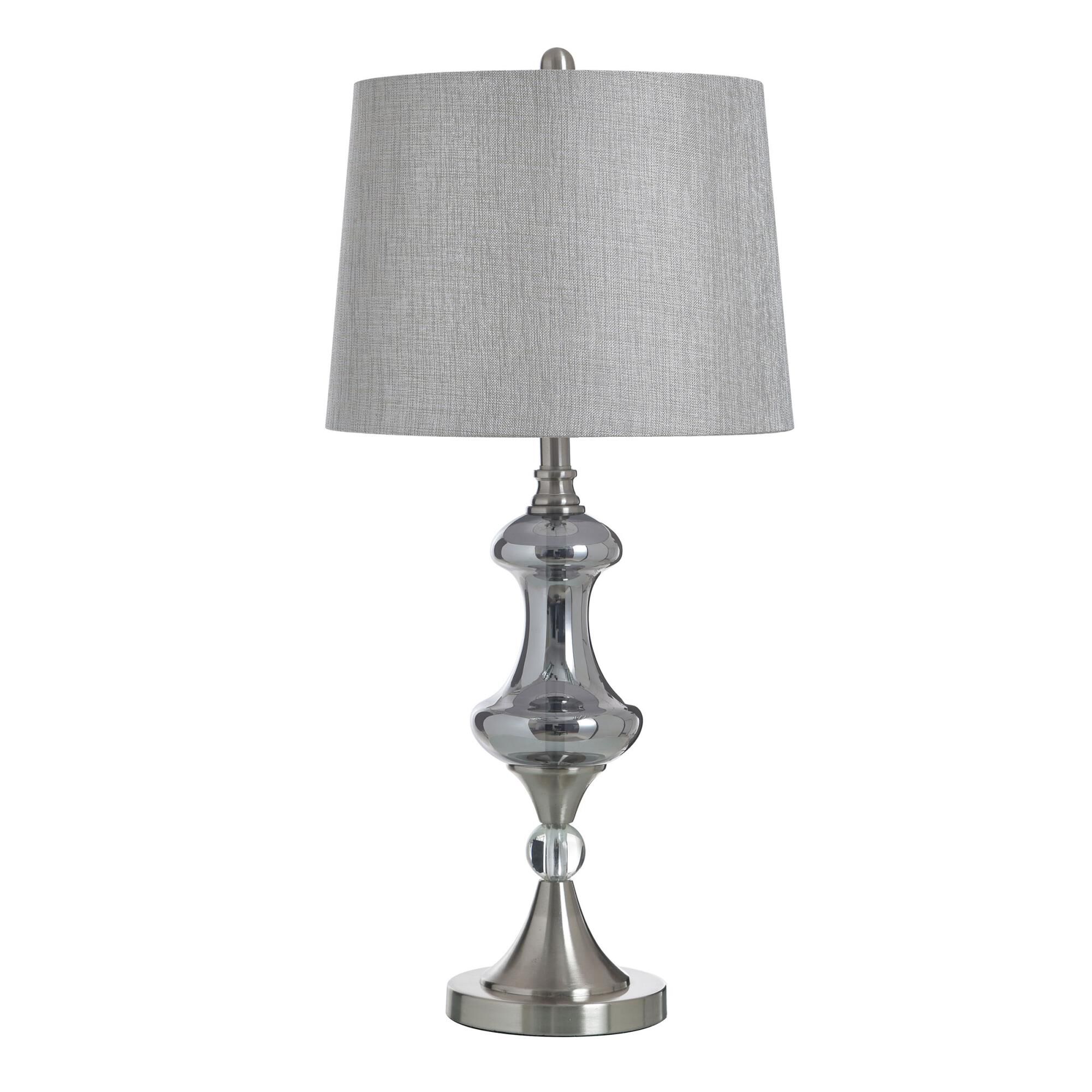 Shown in Brushed Nickel, Silver Glass, Grey finish