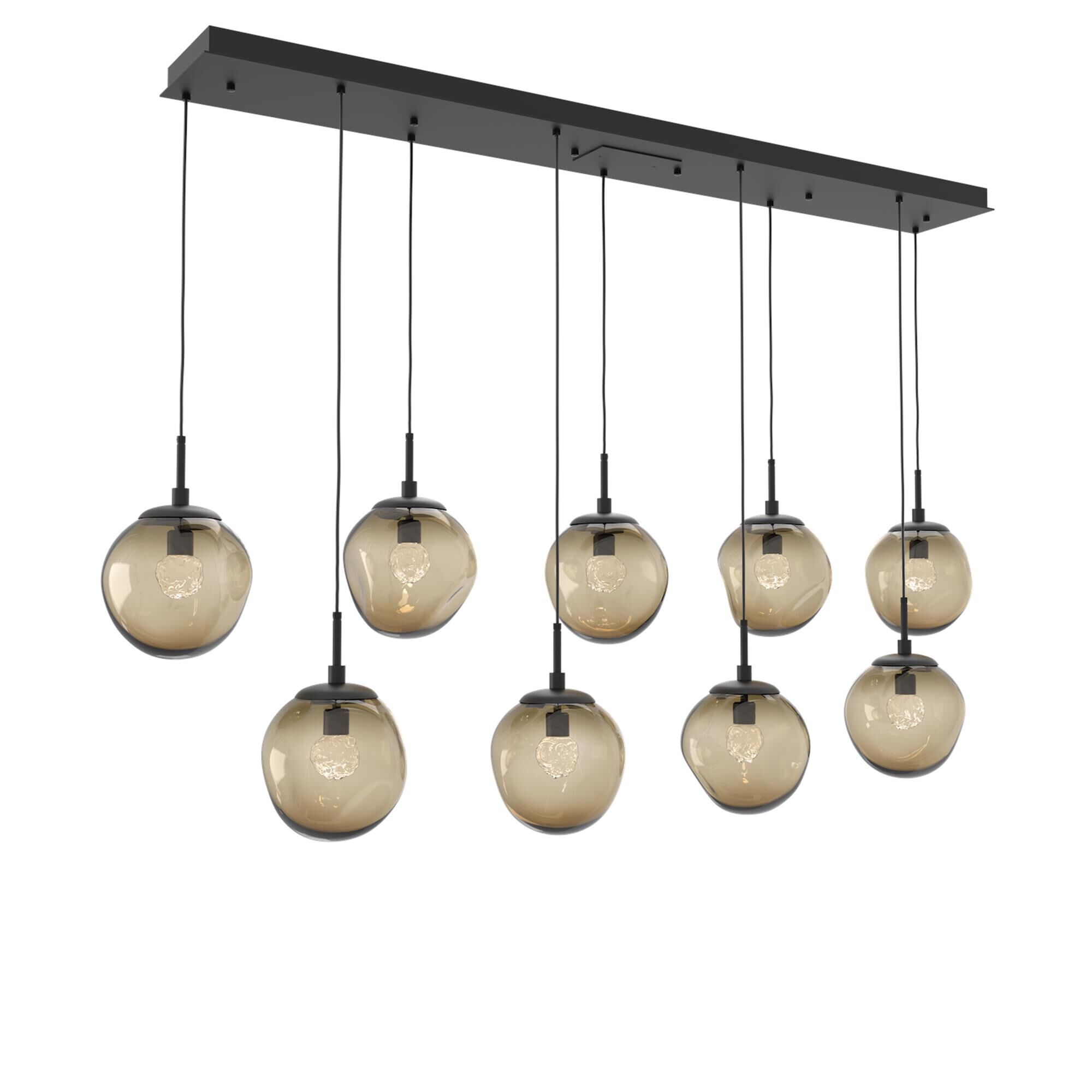 Shown in Matte Black finish and Floret Inner Bronze Outer glass