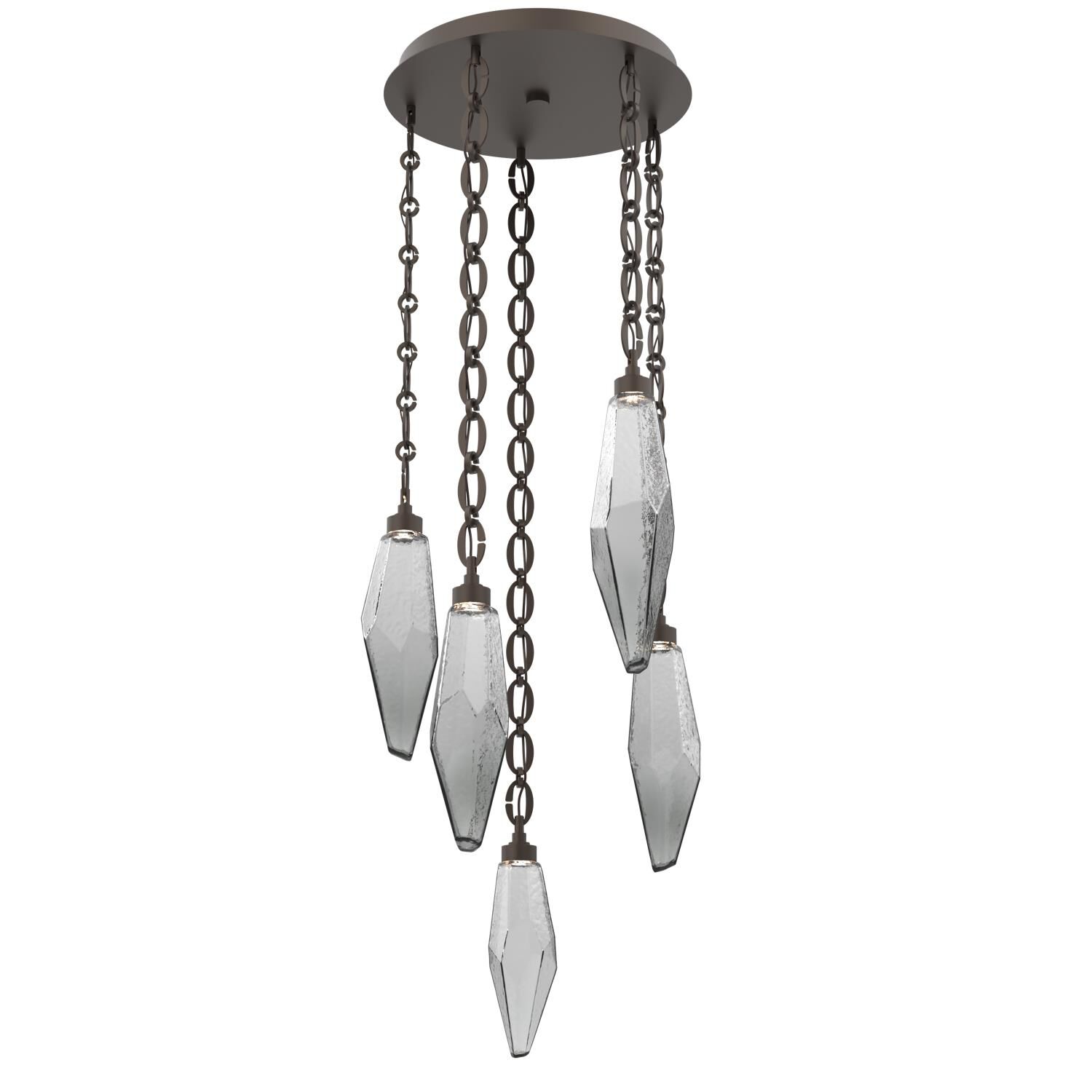 Levi Wilson Rock Crystal 19 Inch Multi Light Pendant by Hammerton Studio