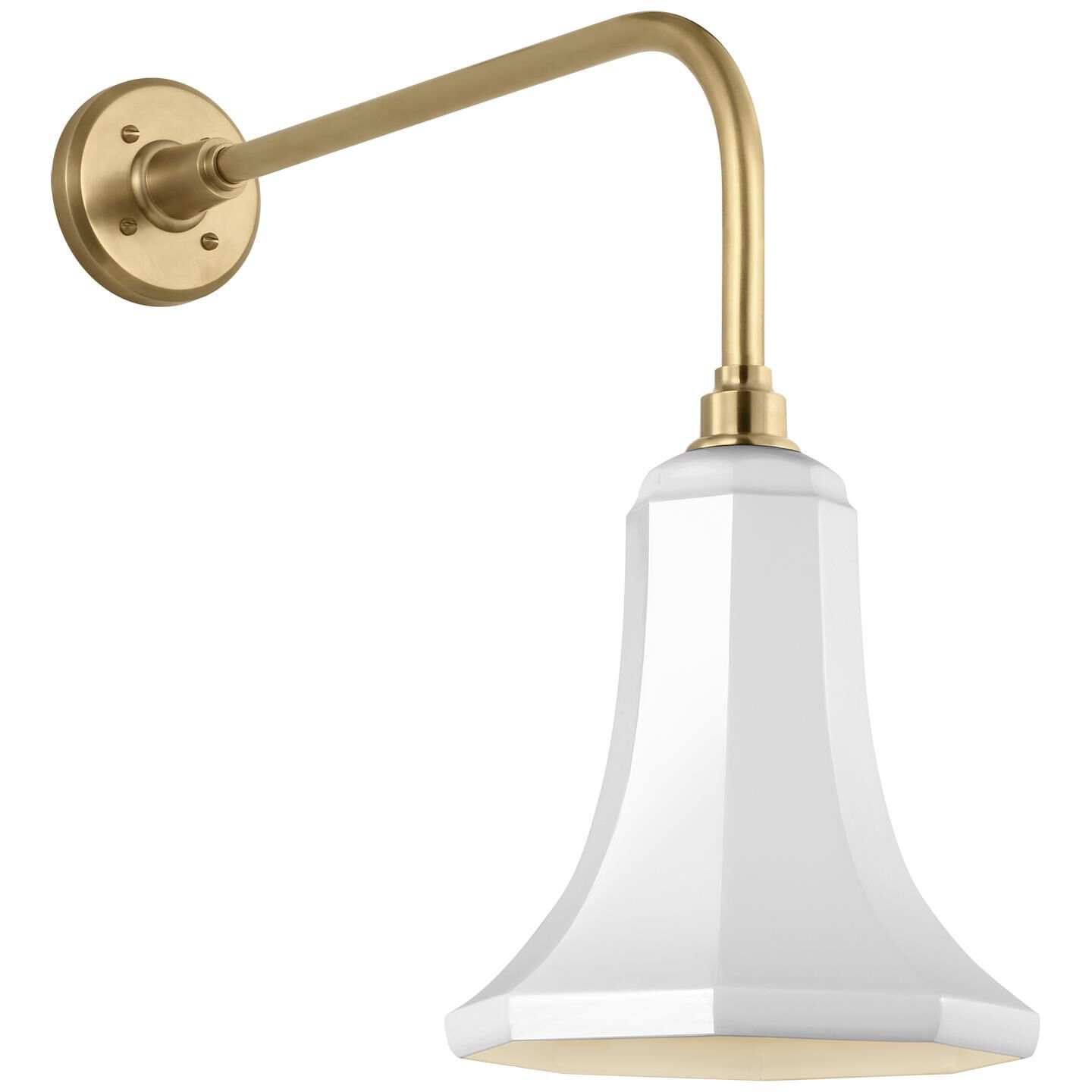 Shown in Hand-Rubbed Antique Brass finish and White Savannah shade