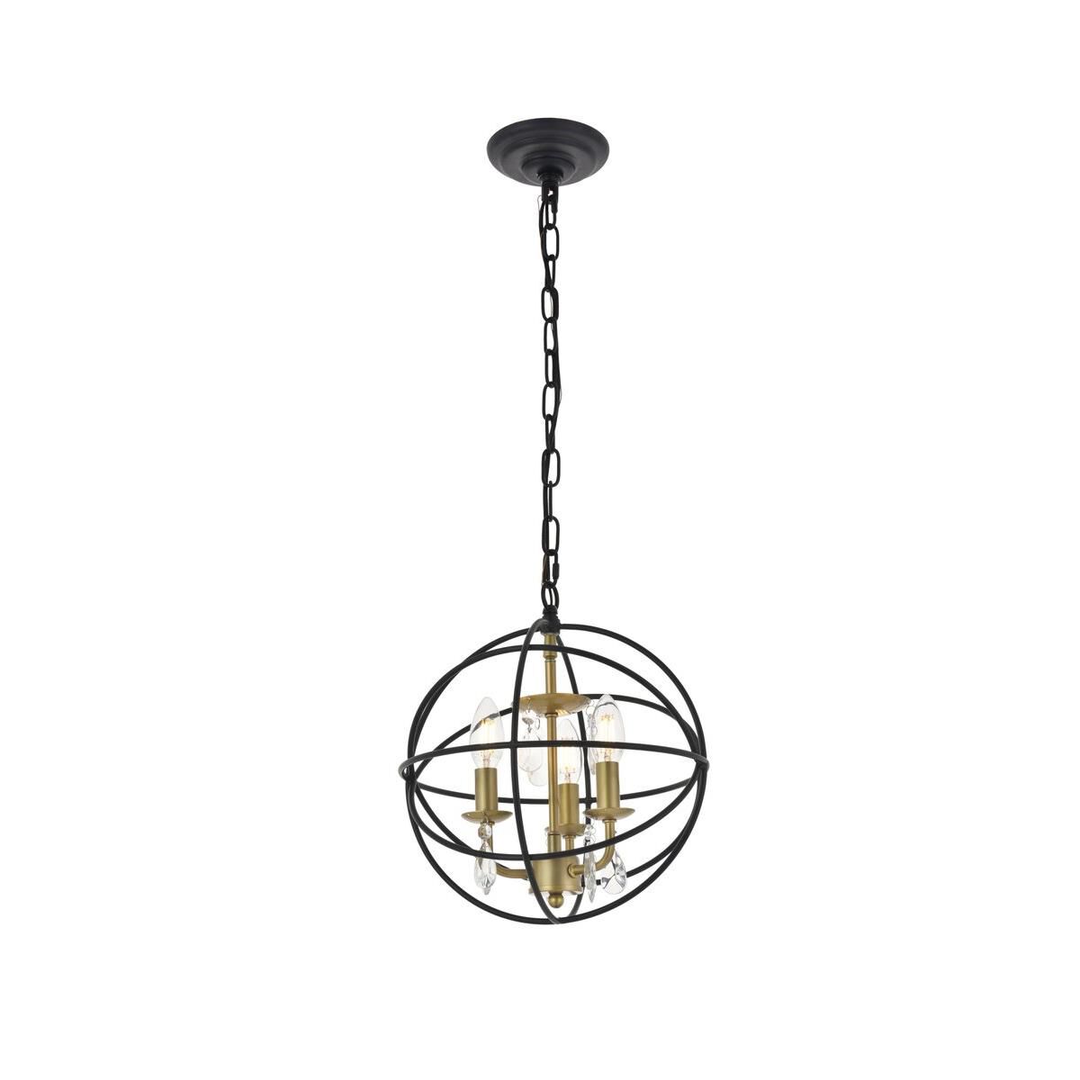 Shown in Matte Black And Brass finish and Clear Royal Cut crystal