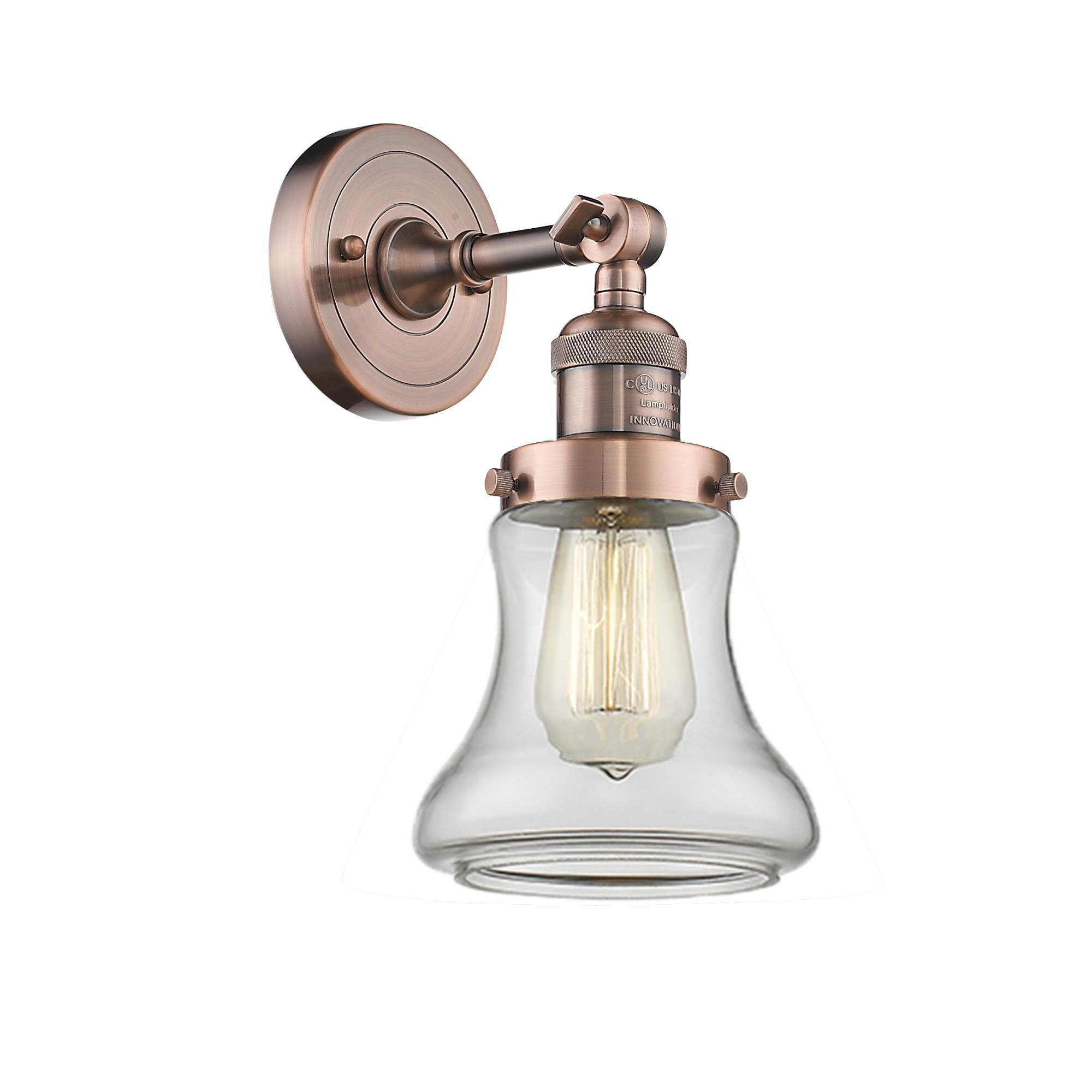 Shown in Antique Copper finish and Clear glass