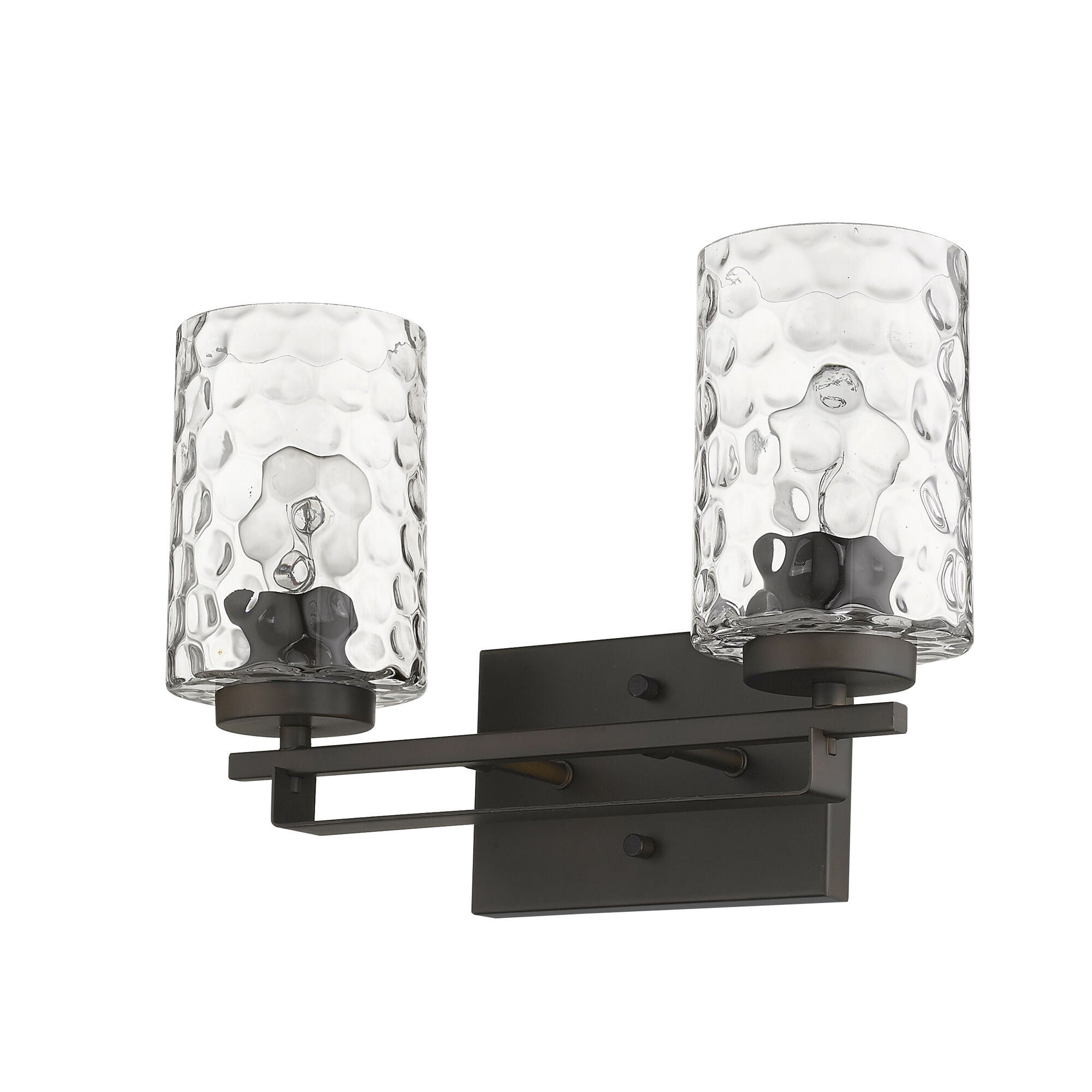 Shown in Oil-Rubbed Bronze finish and Clear glass and Clear, Optic Cylindrical Glass shade