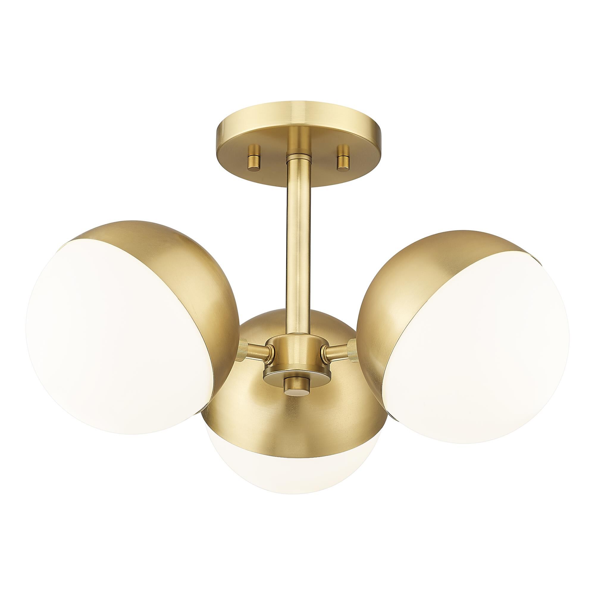 Shown in Modern Gold finish and Matte Opal glass and Matte Opal shade