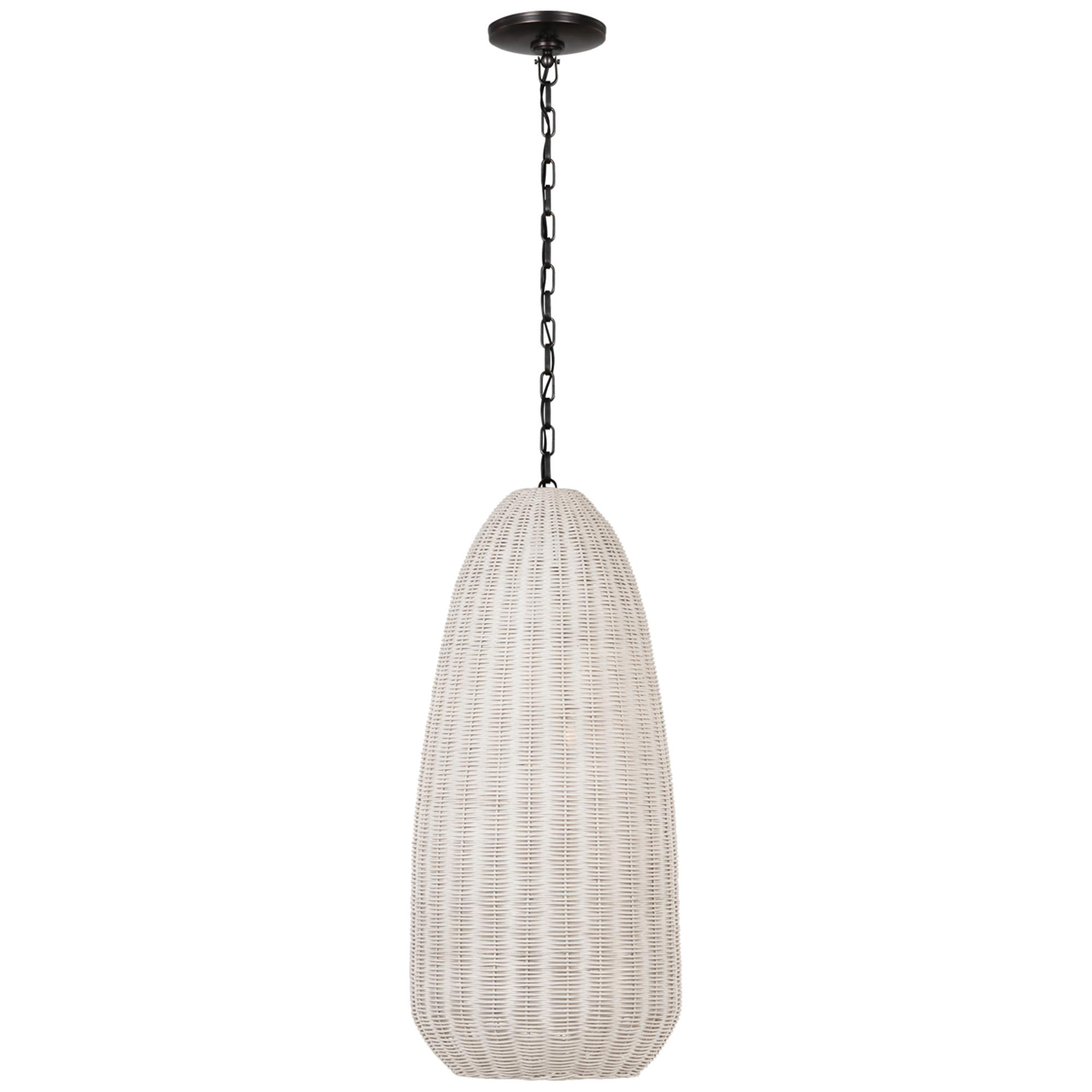 Shown in Bronze finish and Chalk Wicker shade