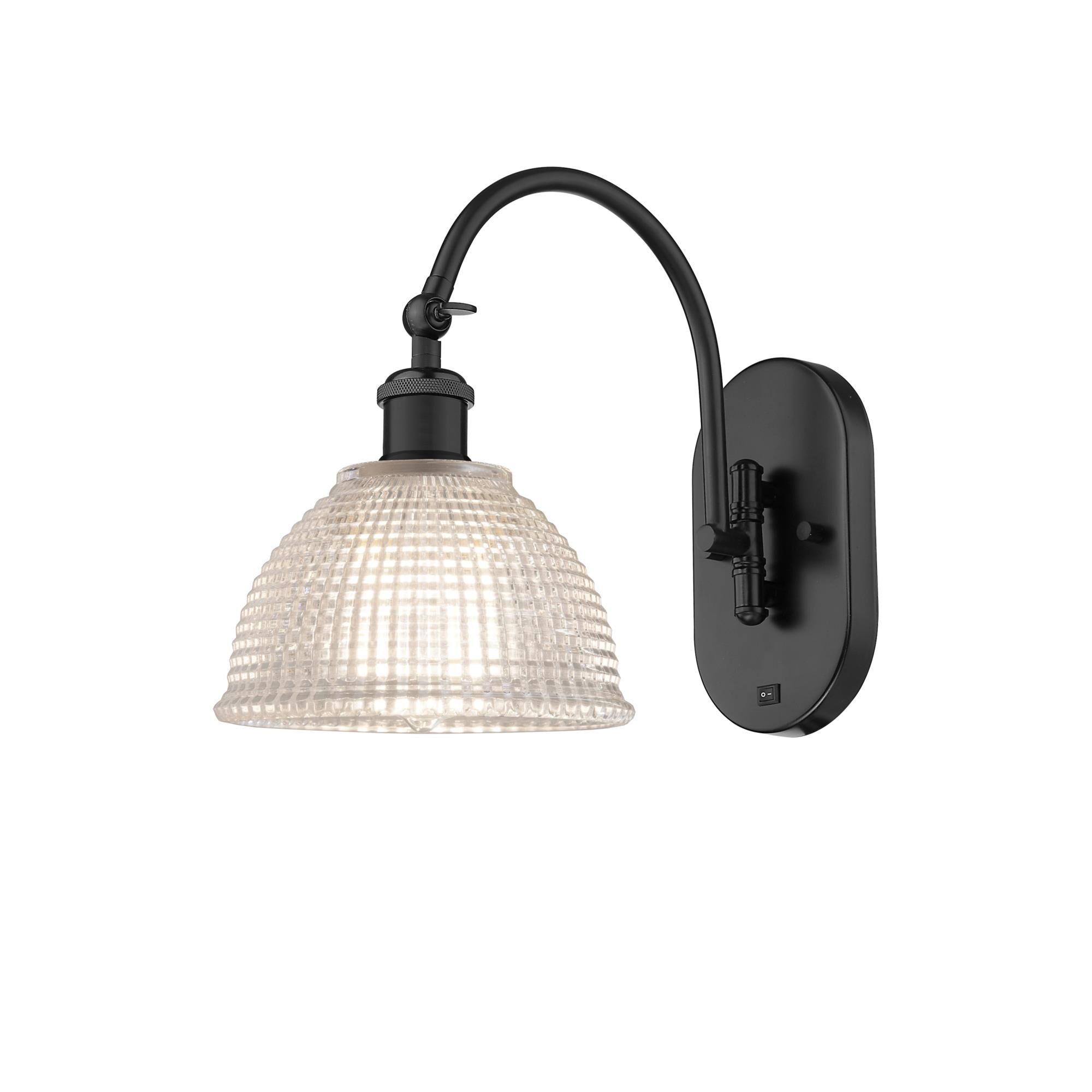 Shown in Matte Black finish and Clear glass