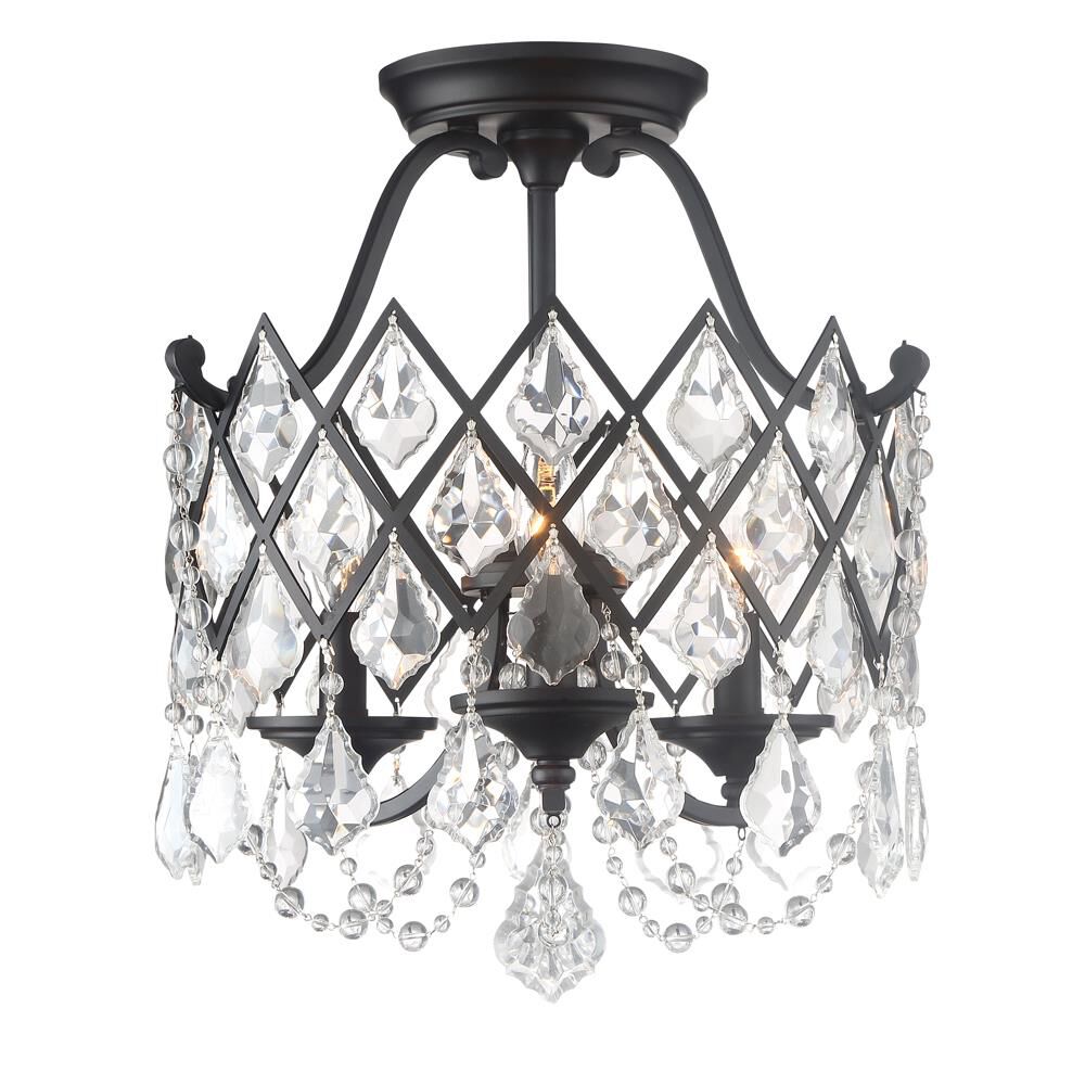 Shown in Vintage Bronze finish and Clear Faceted crystal 