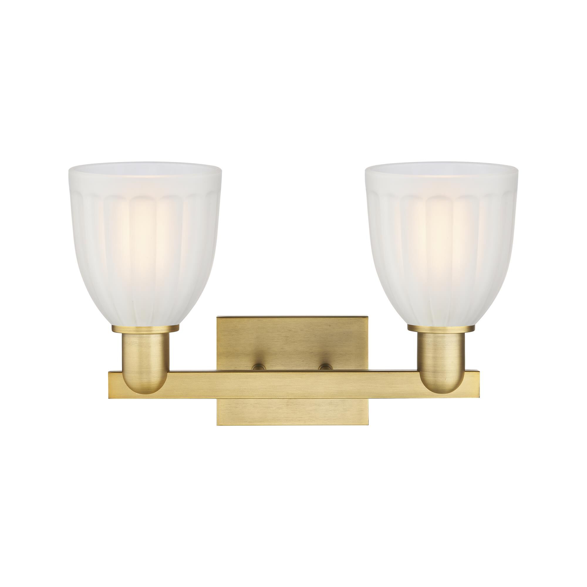 Shown in Brushed Brass finish and White glass