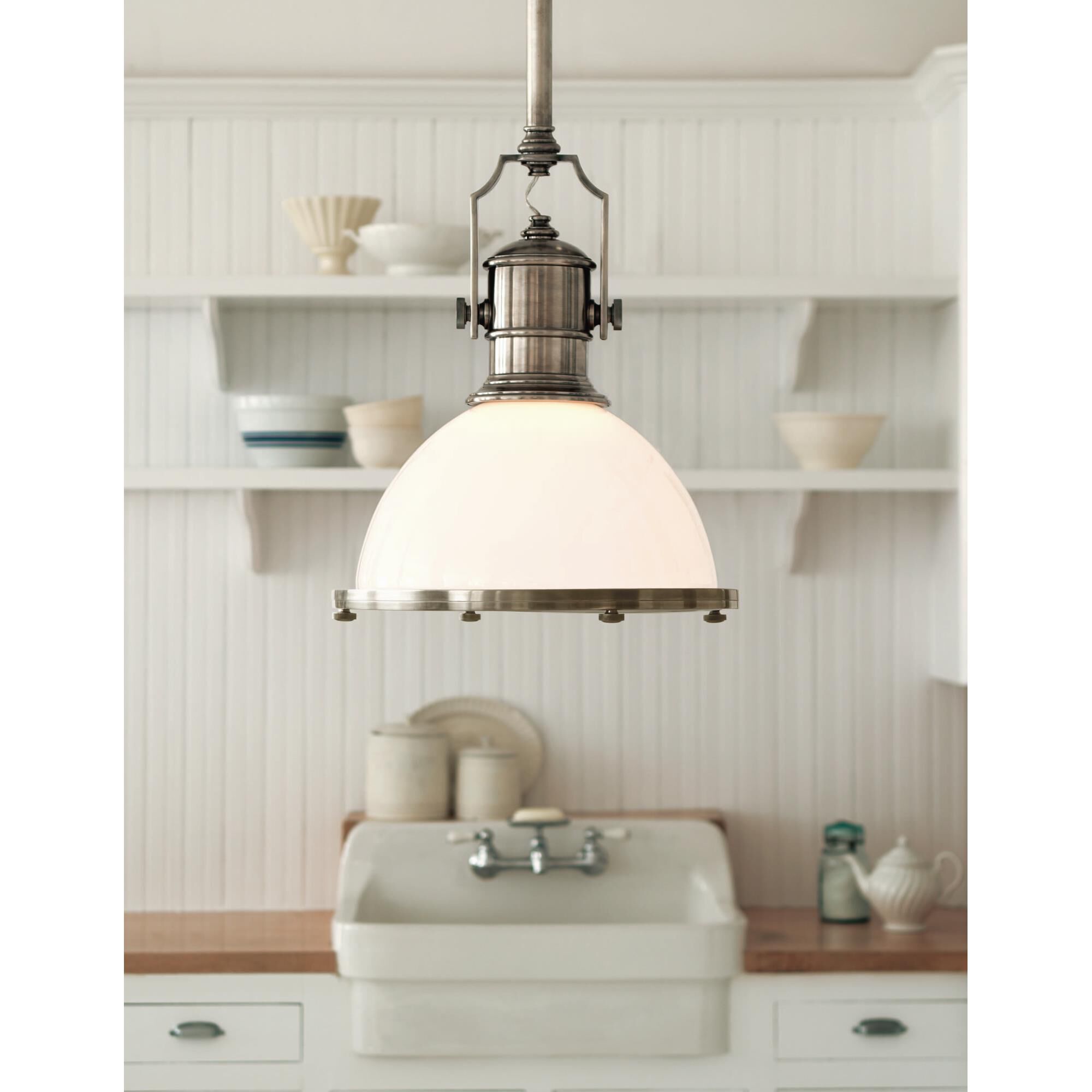 Visual Comfort Signature Collection Chapman & Myers Country Industrial 19 Inch Large Pendant