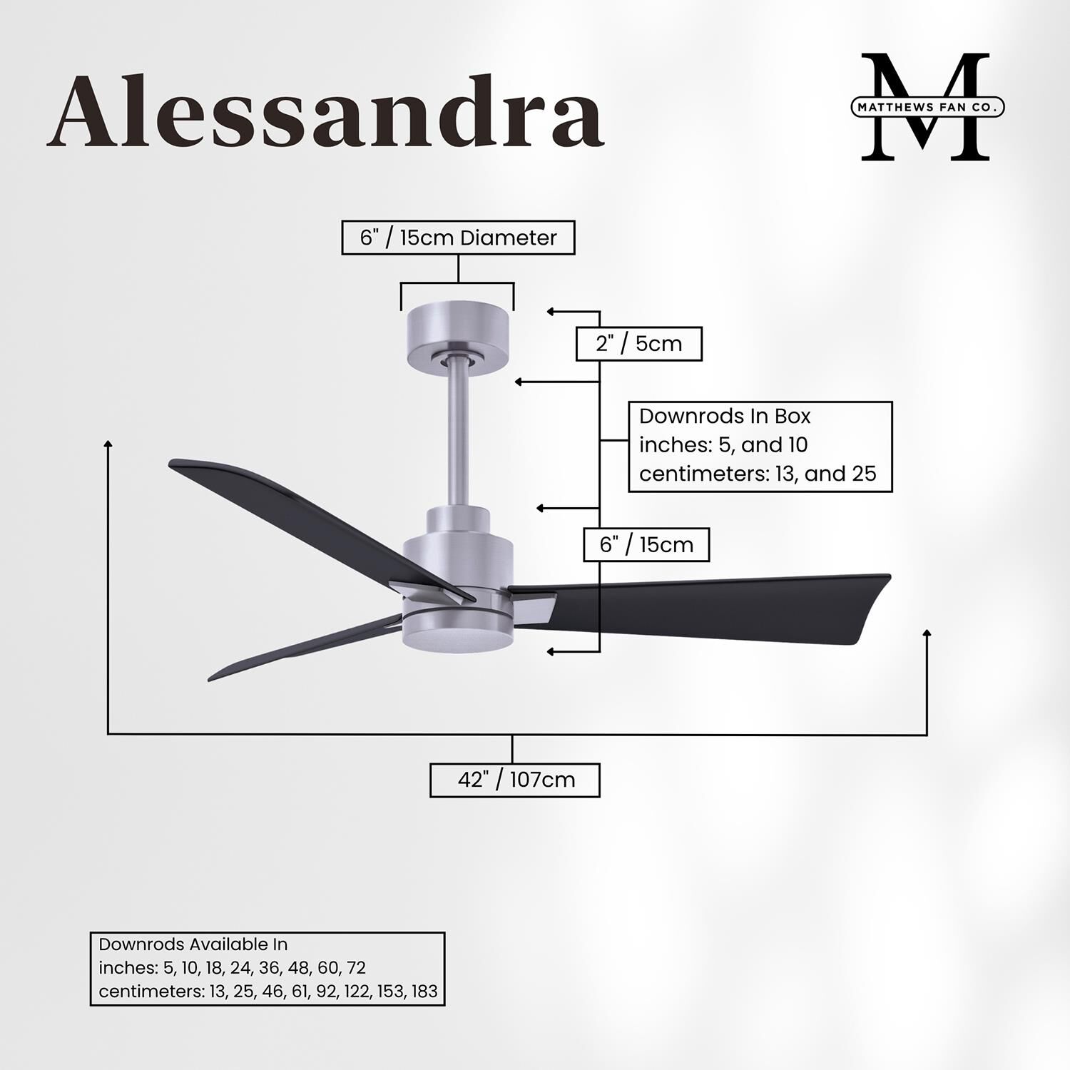 Alessandra 42 Inch Ceiling Fan by Matthews Fan Company