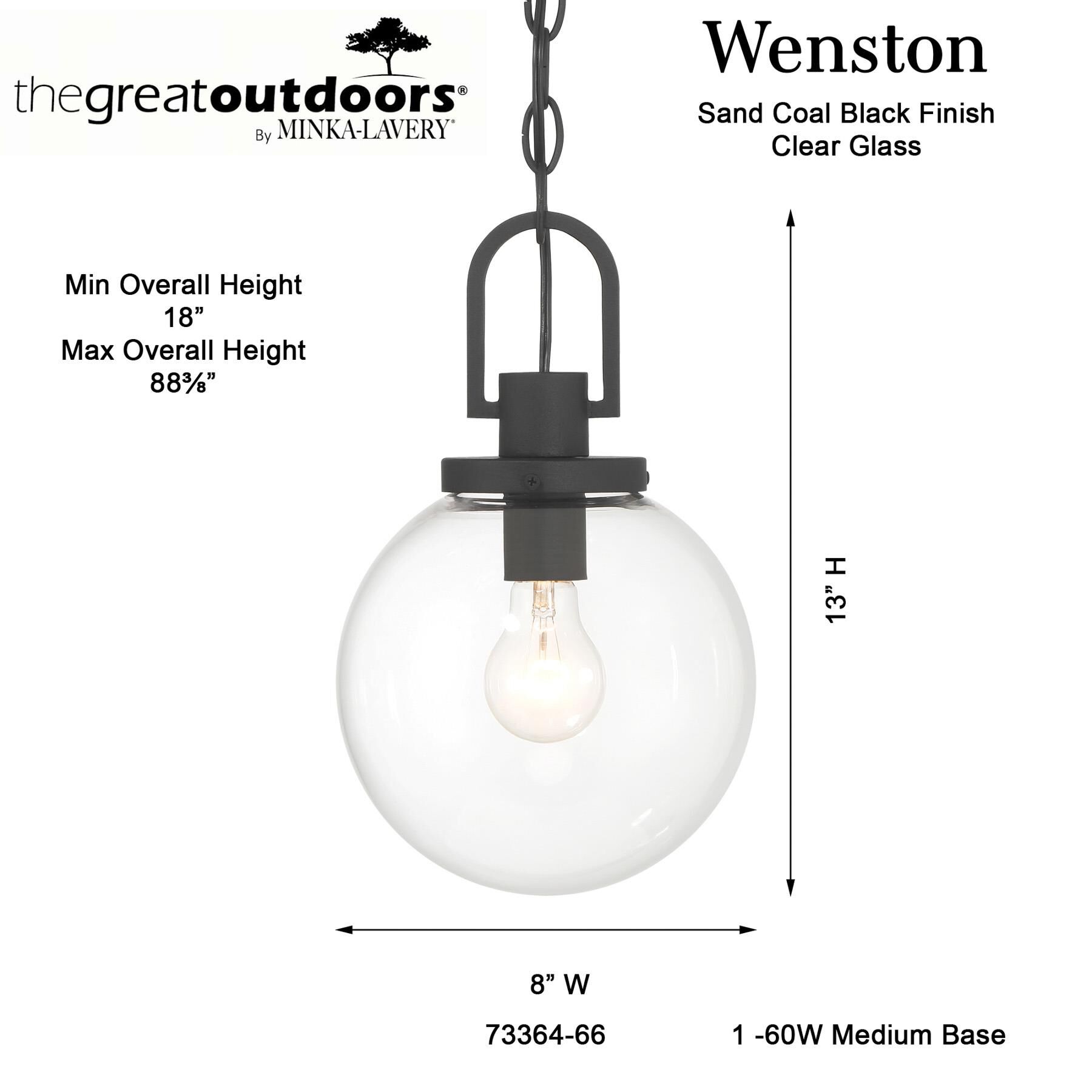 Wenston 13 Inch Outdoor Hanging Lantern by Minka Lavery