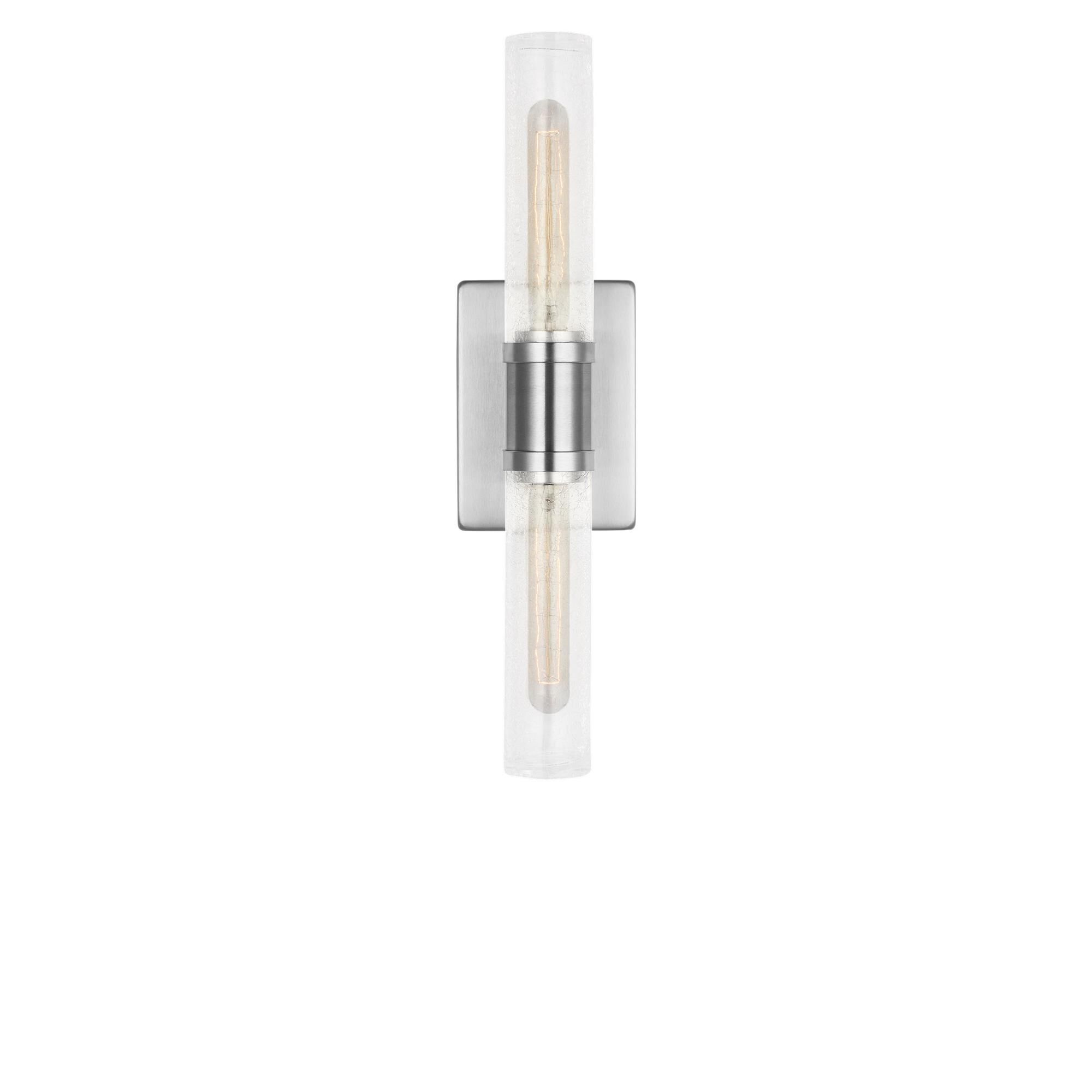 Shown in Brushed Nickel finish and Crackle glass