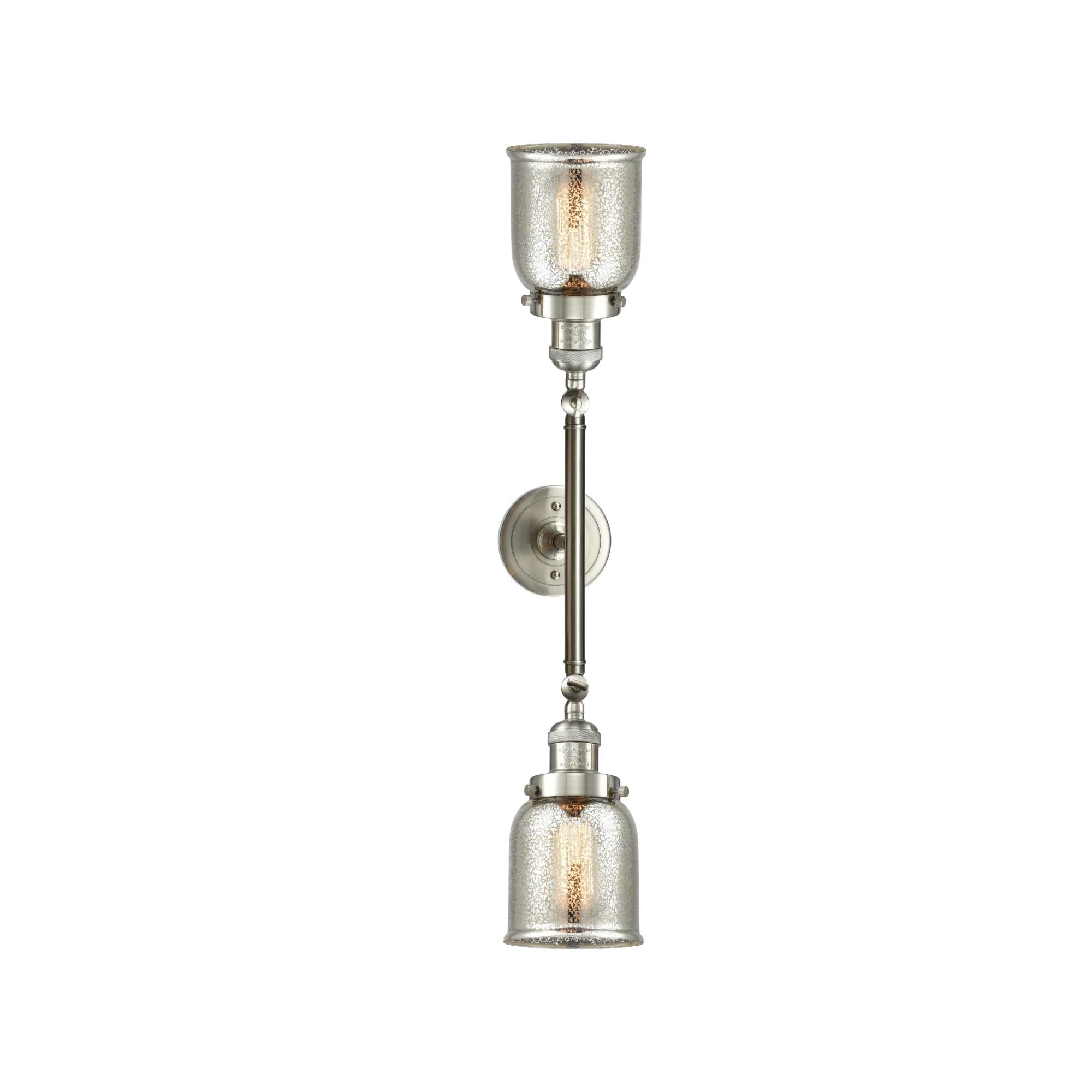 Shown in Brushed Satin Nickel finish and Silver Mercury glass