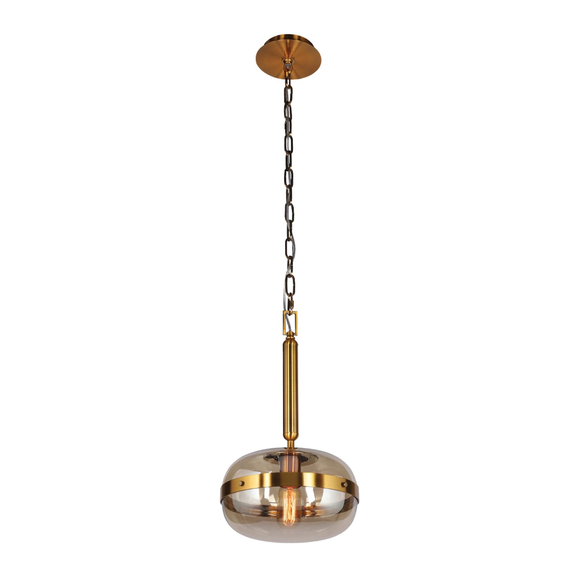 Shown in Ancient Brass finish and Champagne glass and Champagne shade