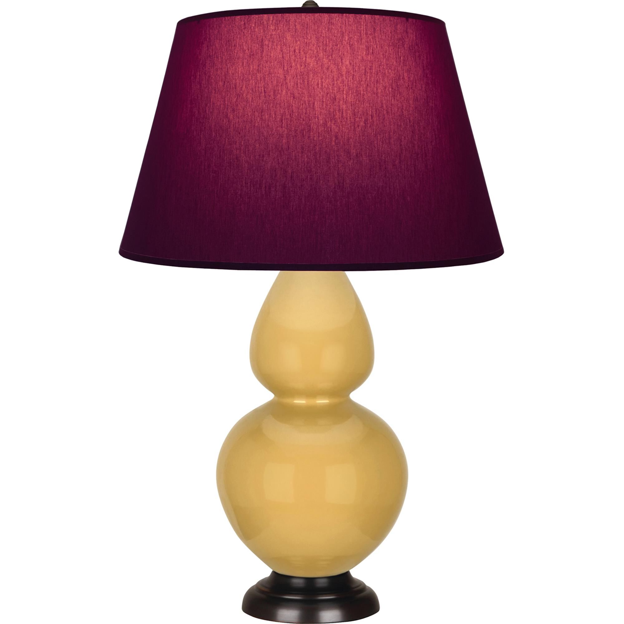 Shown in Sunset finish and Plum and Lavender shade and Deep Patina Bronze accent