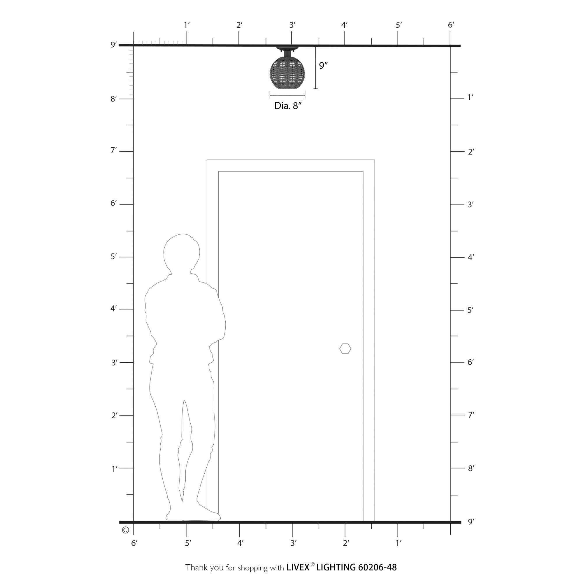 Summervine 8 Inch Semi Flush Mount by Livex Lighting
