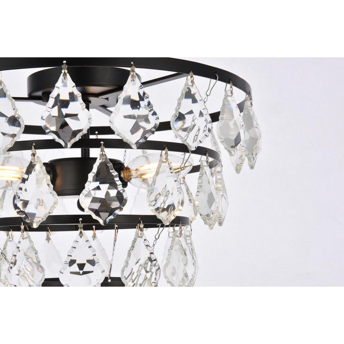 Ella 14 Inch 3 Light Flush Mount by Elegant Lighting