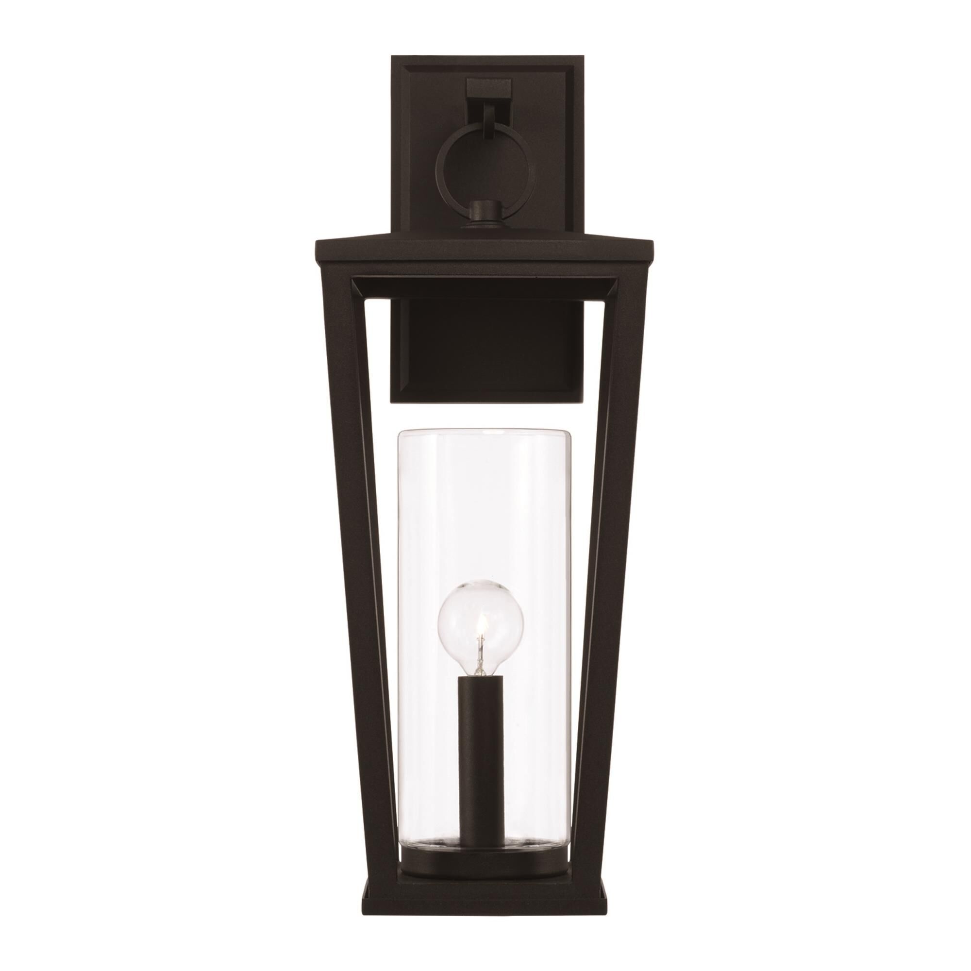 Shown in Black finish and Clear glass