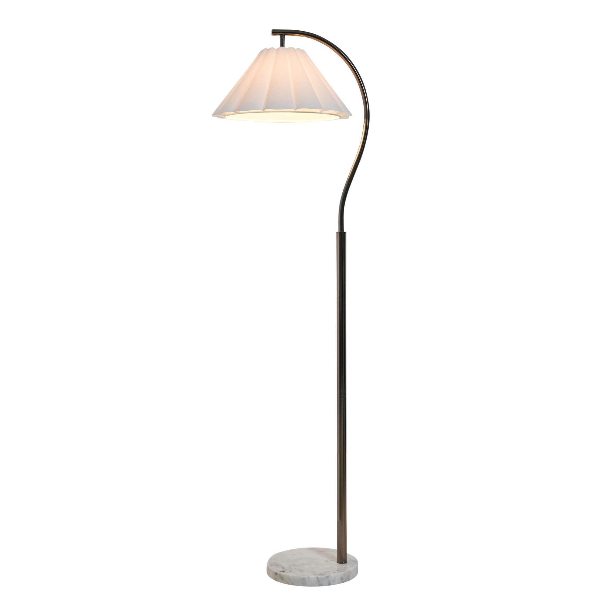 Shown in White Marble and Black Nickel finish and White shade