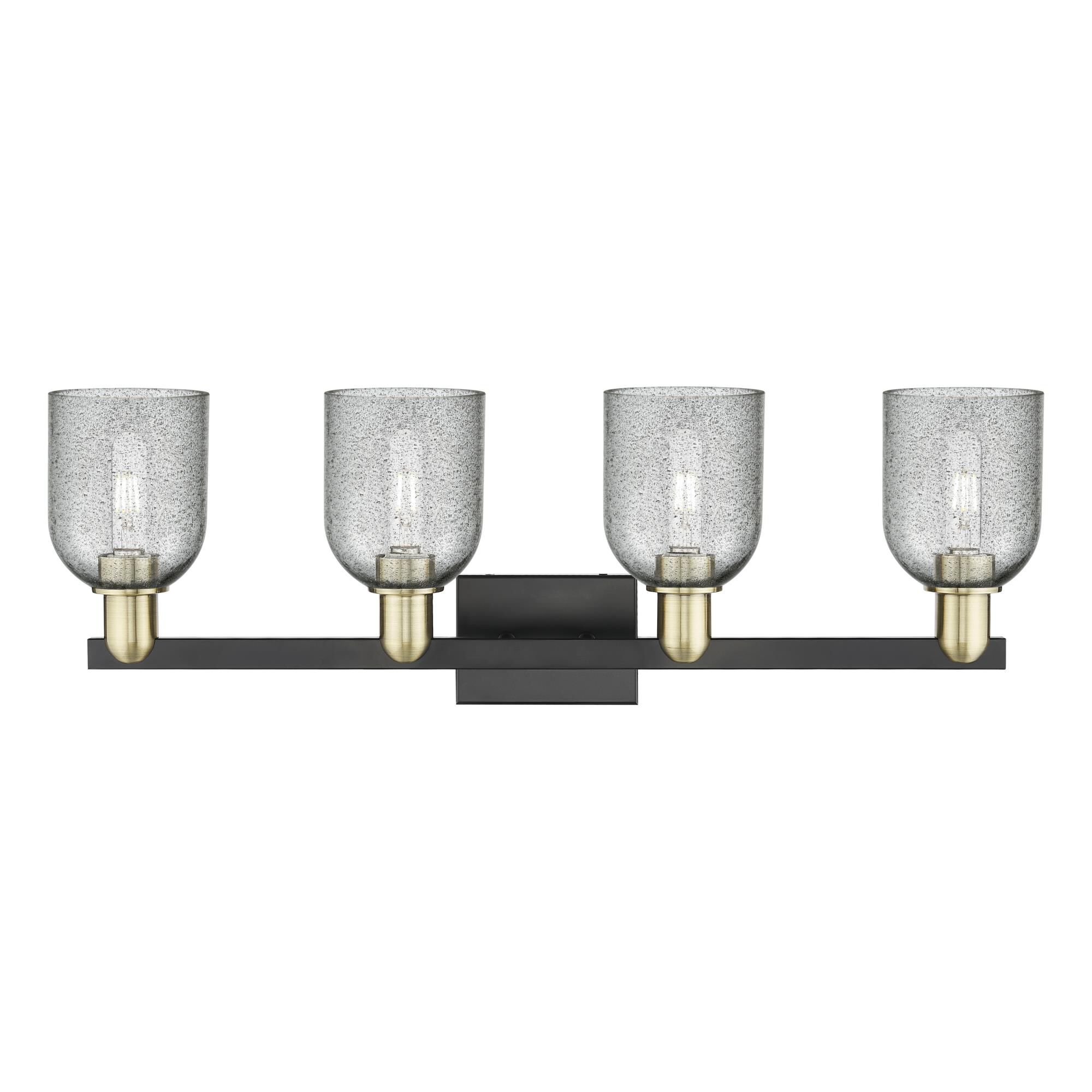 Shown in Black Antique Brass finish and Charcoal glass