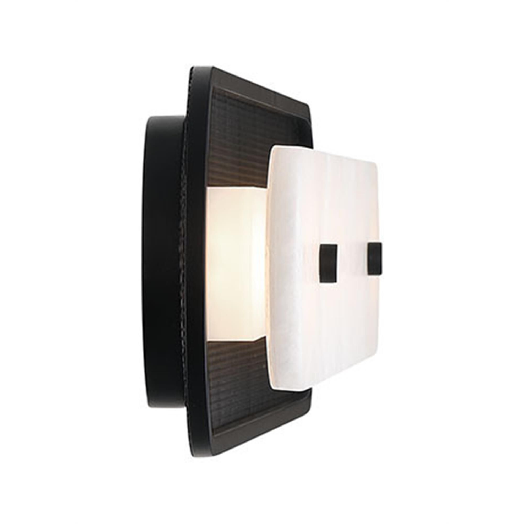 Shown in Black finish and Alabaster glass