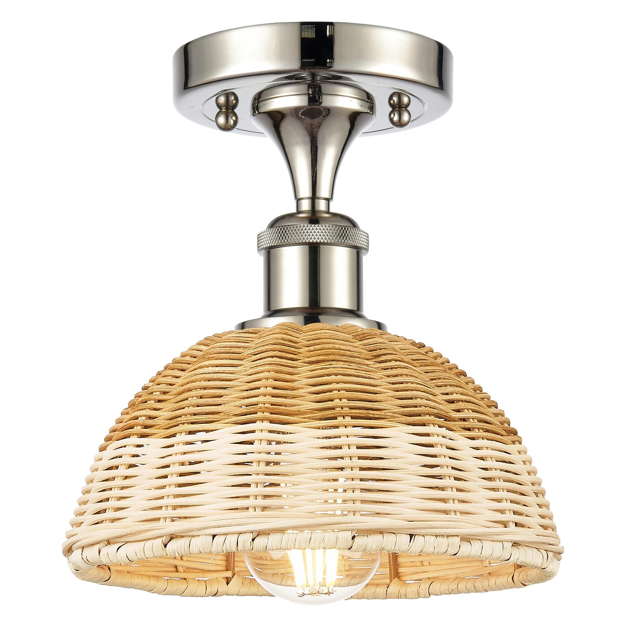 Shown in Polished Nickel finish and Natural shade