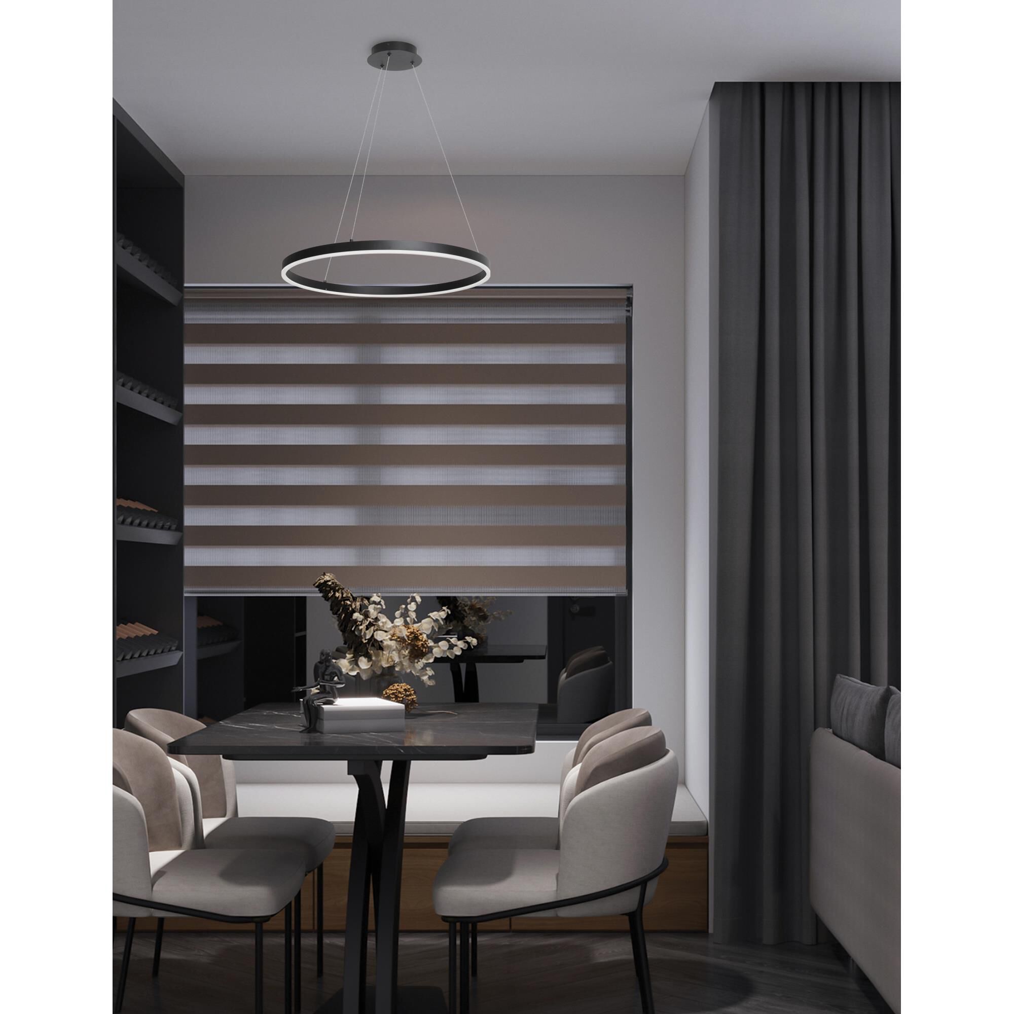 Shown in Matte Black finish and White shade