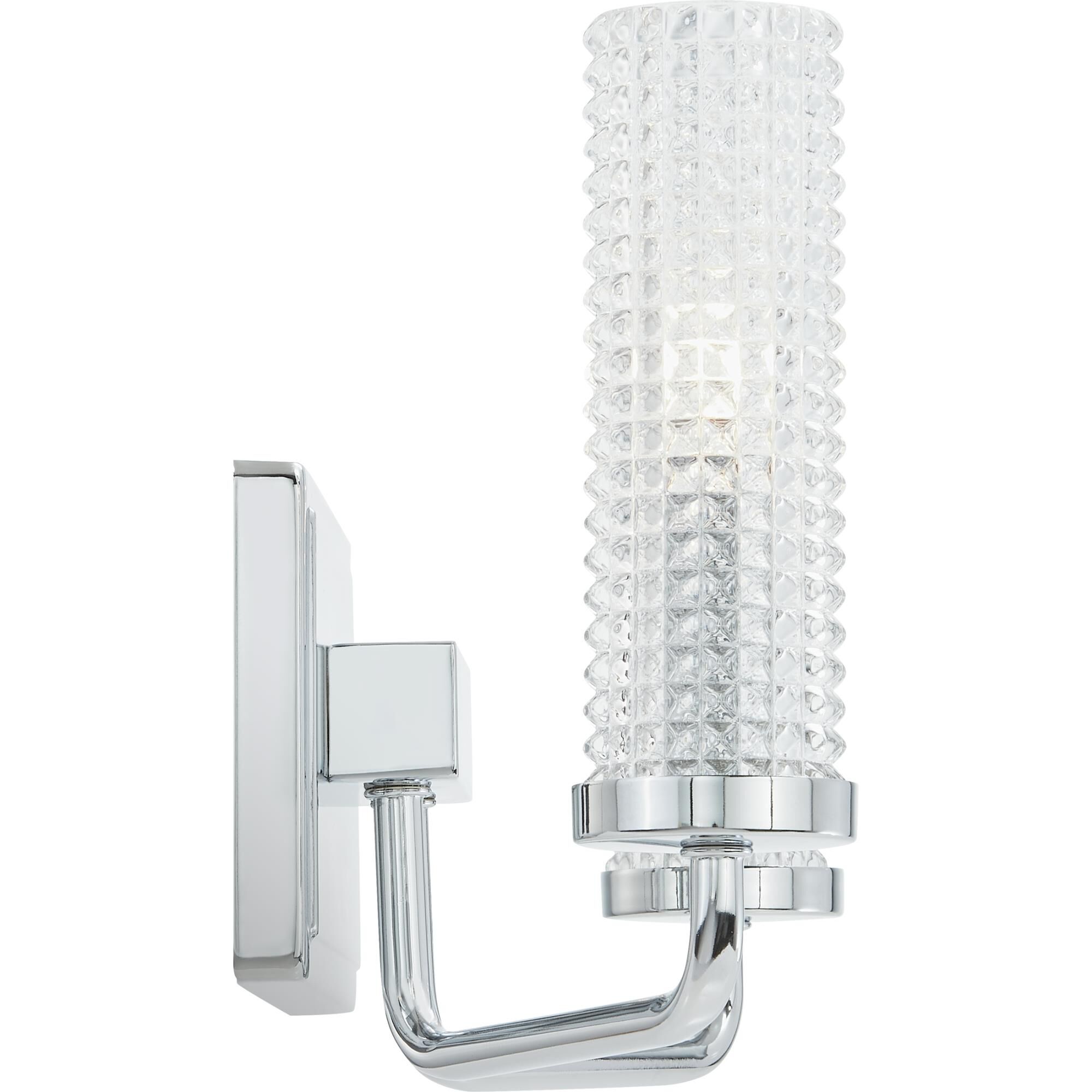 Shown in Polished Chrome finish and Clear Glass shade