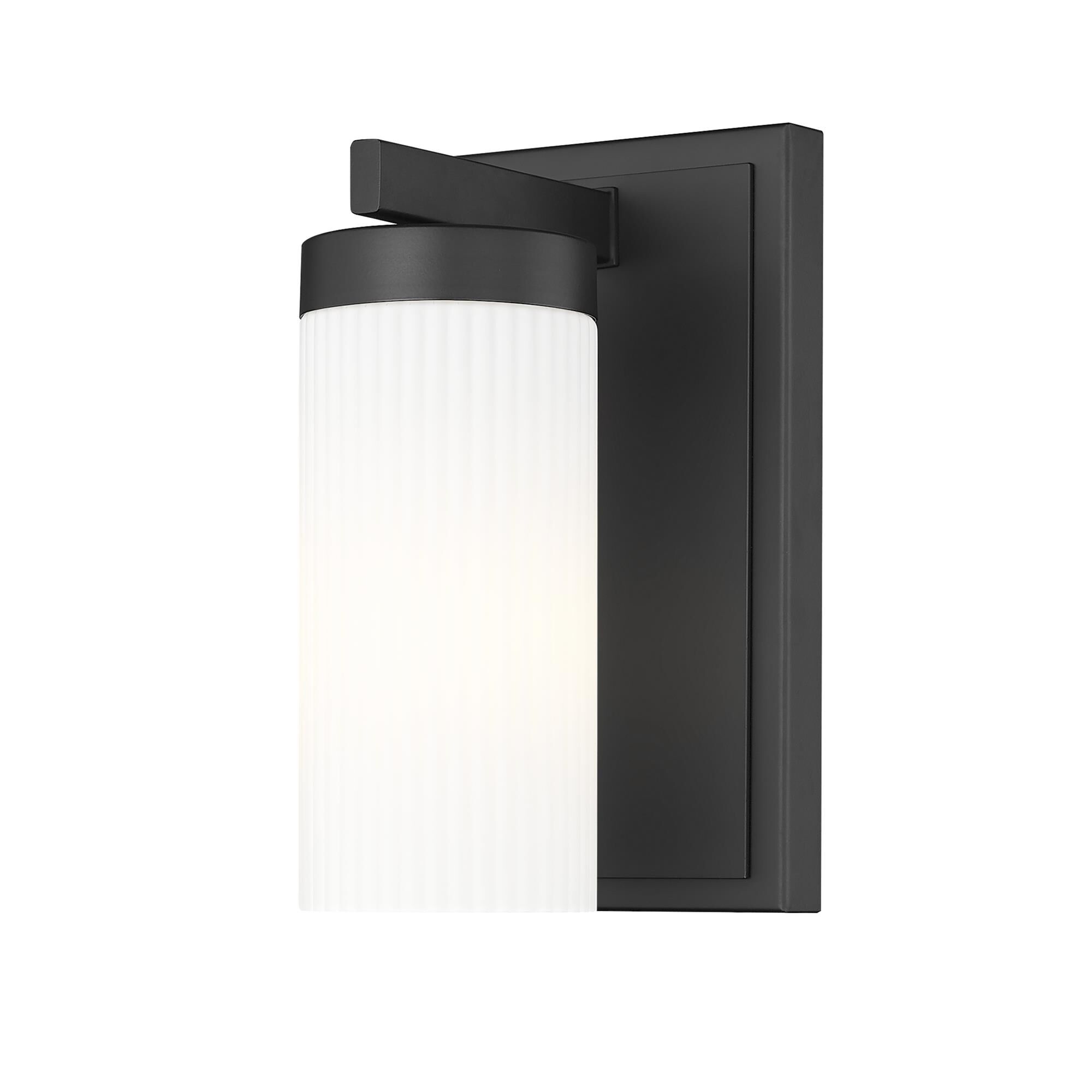 Shown in Matte Black finish and White glass and White shade