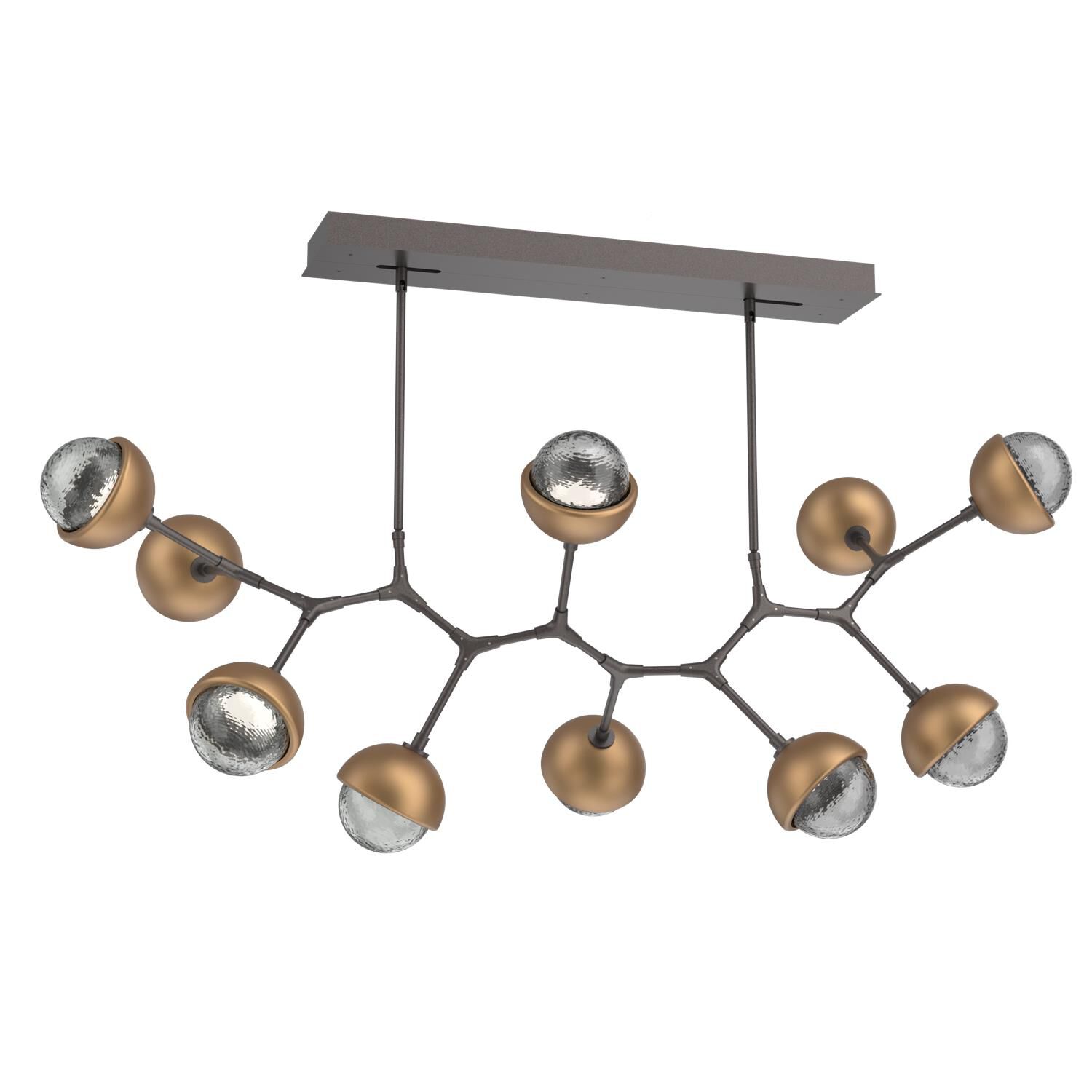 Shown in Graphite finish and Smoke glass and Novel Brass accent