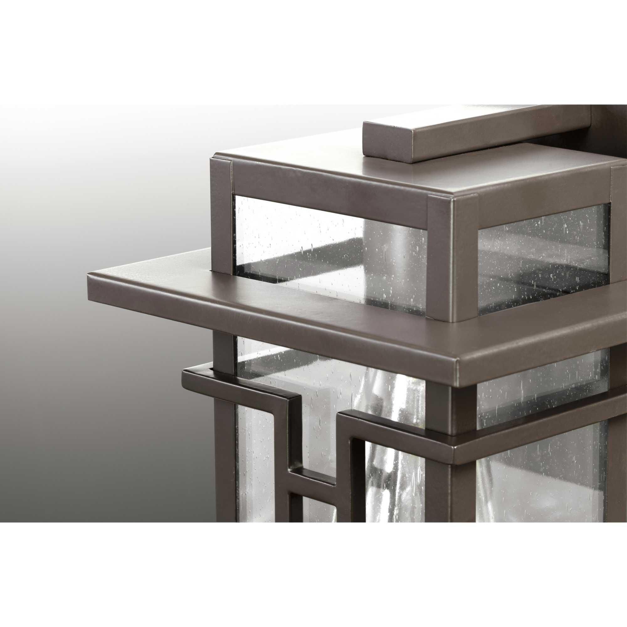 Shown in Antique Bronze finish and Clear Seeded glass