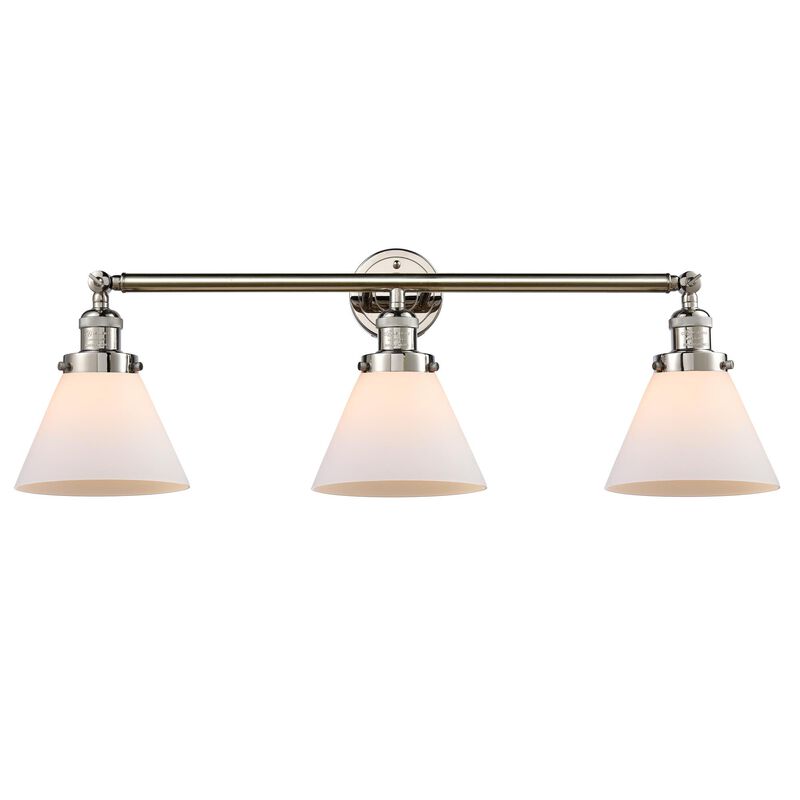 Bruno Marashlian Large Cone 32 Inch 3 Light Bath Vanity Light by Innovations Lighting