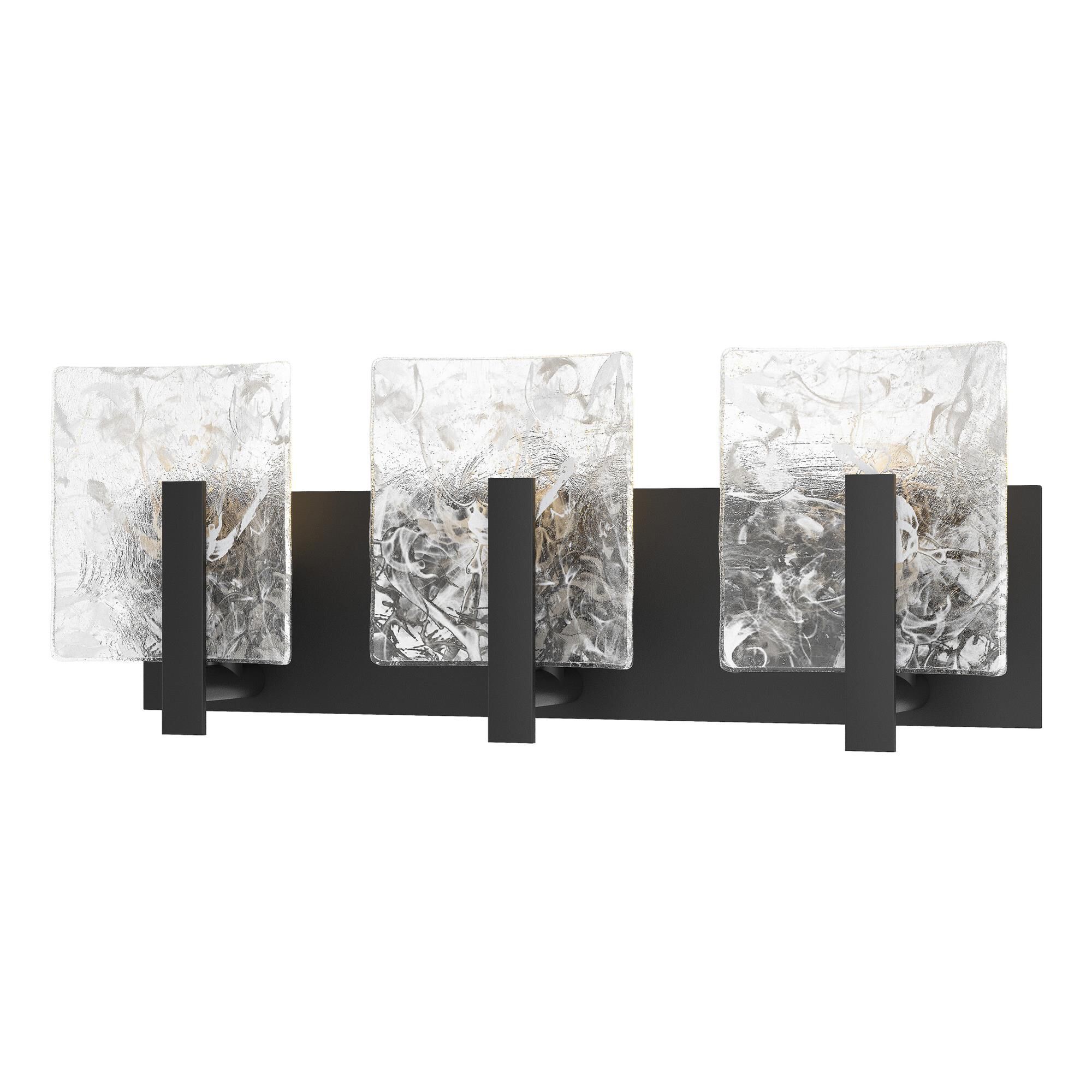 Shown in Black finish and White Swirl glass