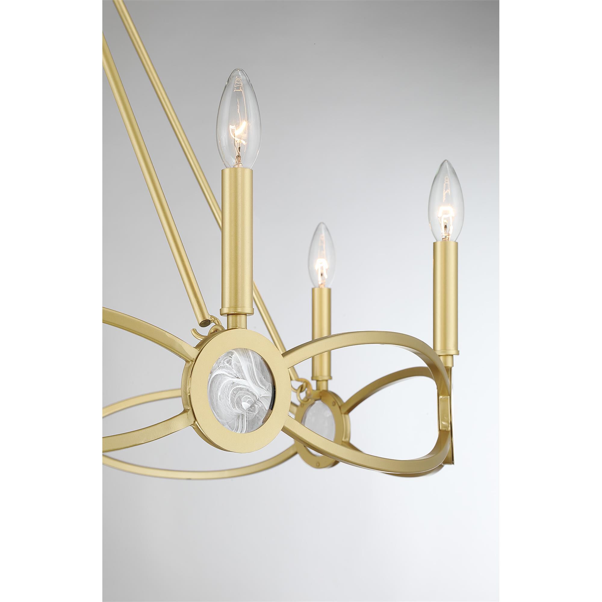 Shown in Spun Gold finish and Strie glass
