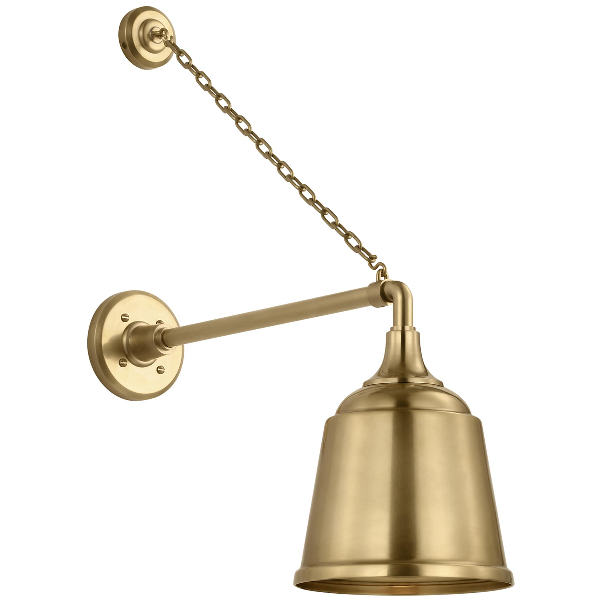 Shown in Hand-Rubbed Antique Brass finish and Gold shade