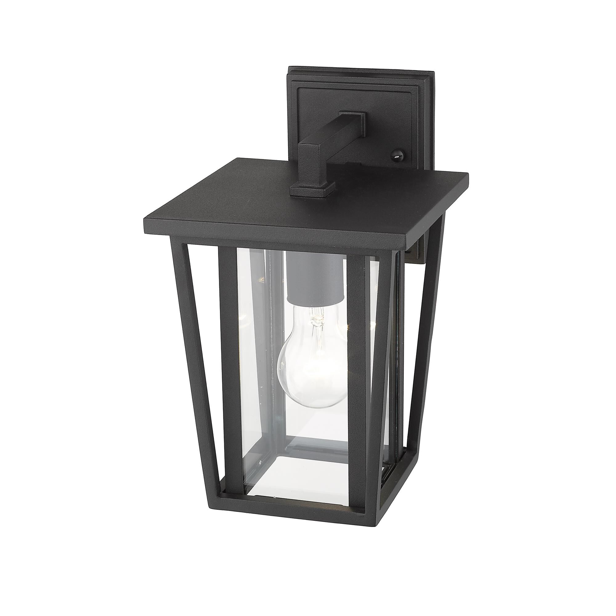 Shown in Black finish and Glass shade