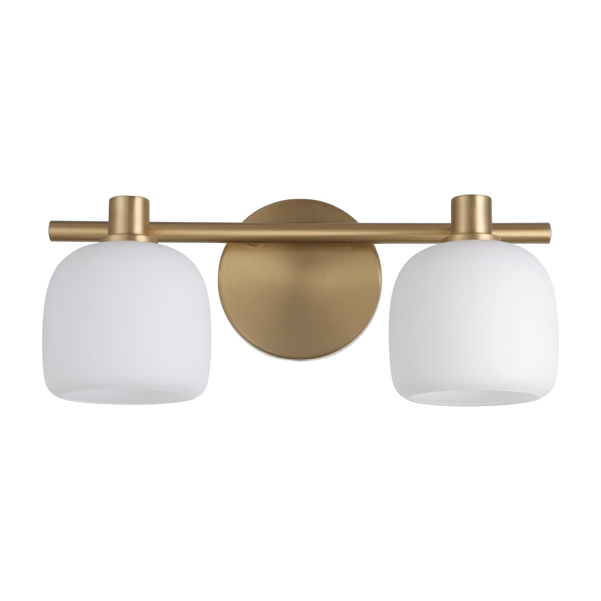 Shown in Champagne Gold finish and Etched Opal glass